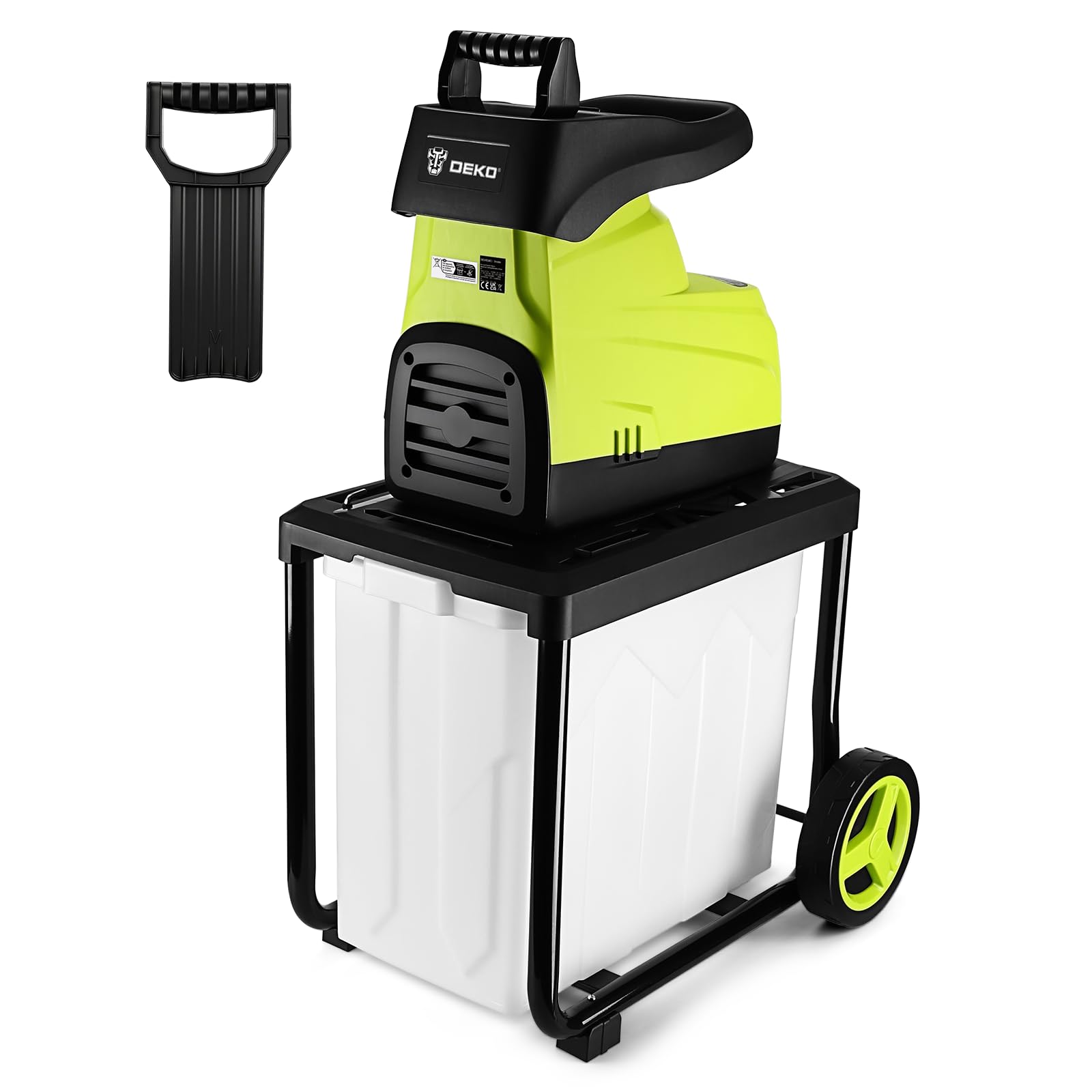 DEKOPRO GARDEN TOOLS broyeur de végétaux électrique 2800 W 45 mm bac 60 L à lames