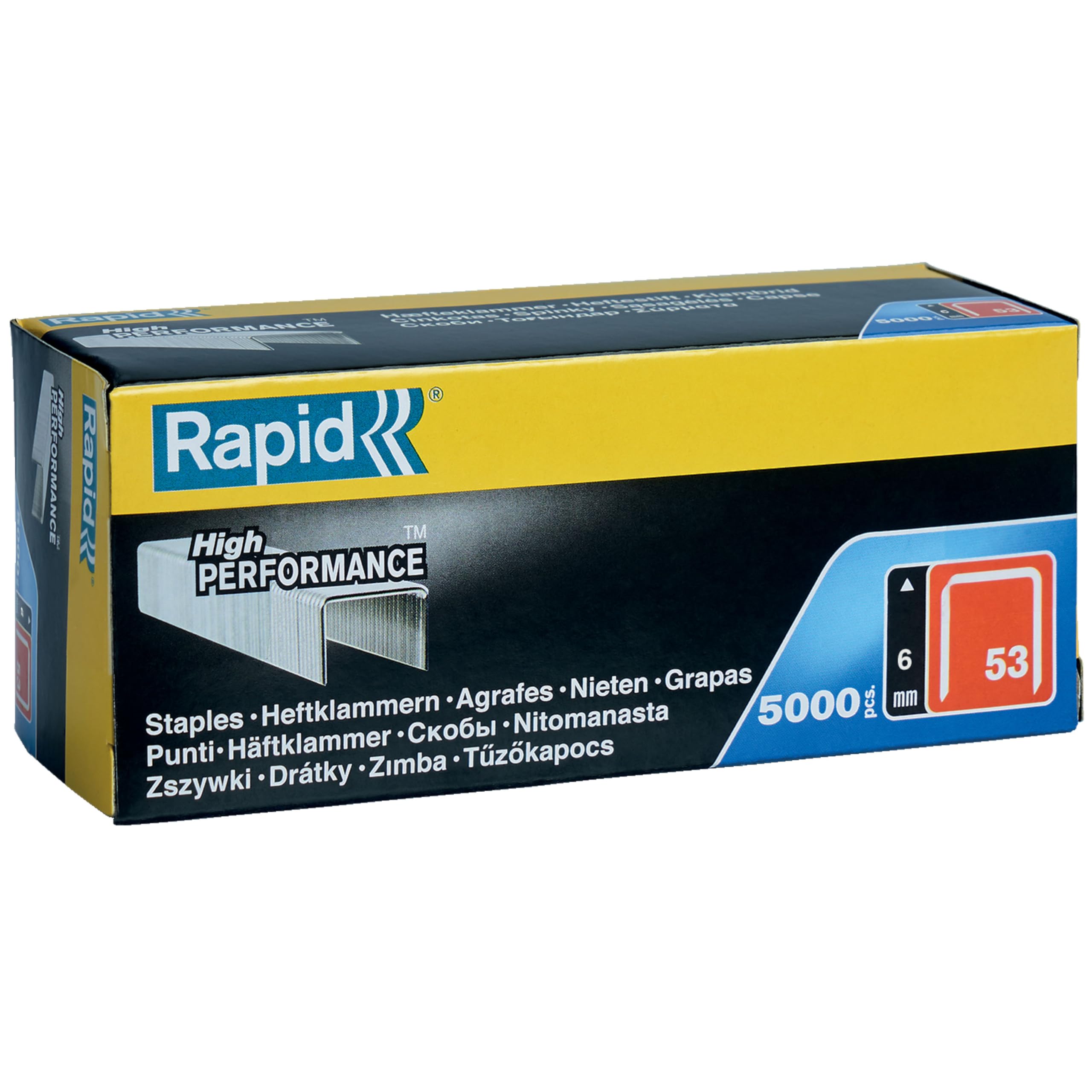 Rapid Agrafage 11856250 agrafes n°53 6 mm, boîte de 5000 galvanisées
