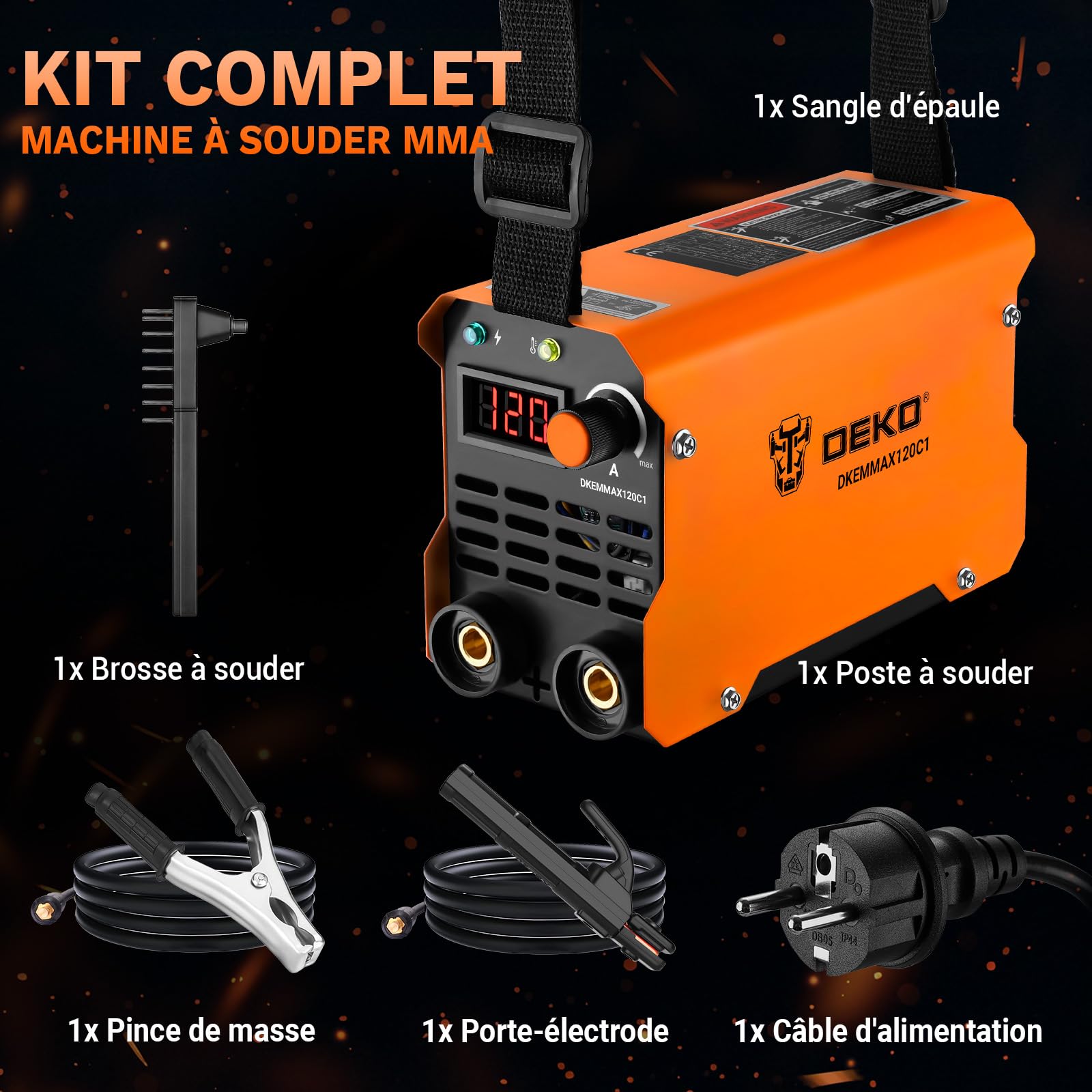 DEKOPRO WELDING MACHINE 120A poste à souder MMA portable