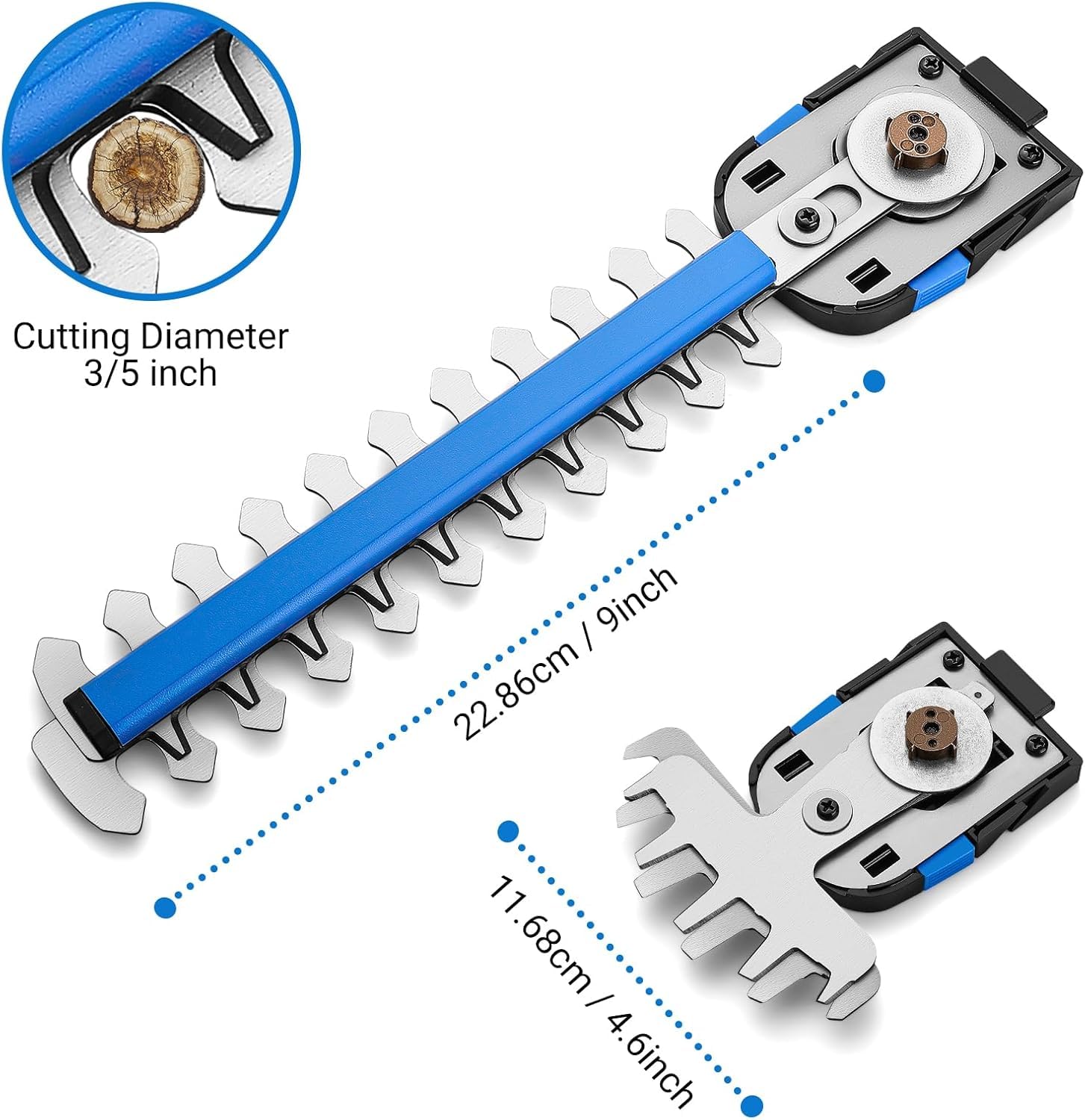 DEKOPRO GARDEN TOOLS Taille-haie 2-en-1 sans fil 20 V, batterie 2 Ah