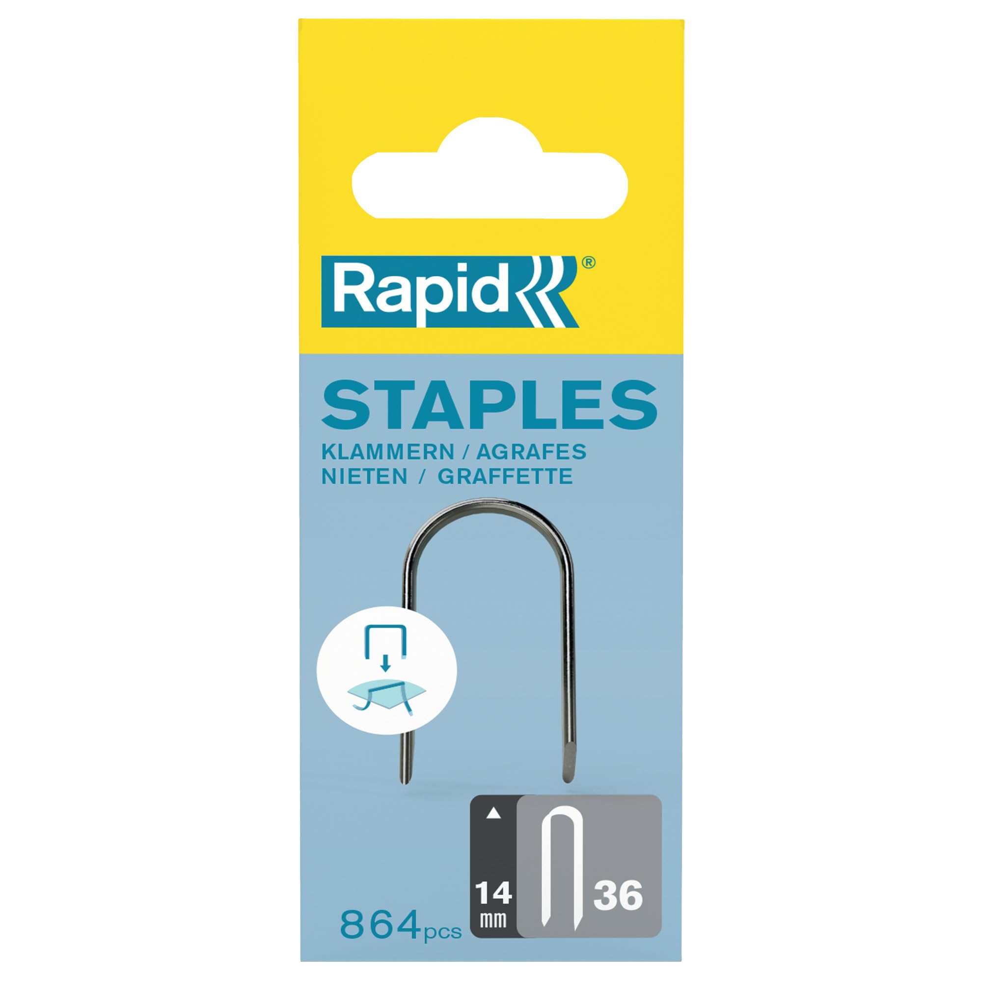 Rapid Agrafage N°36 agrafes câble 14 mm, 864 pièces galvanisées