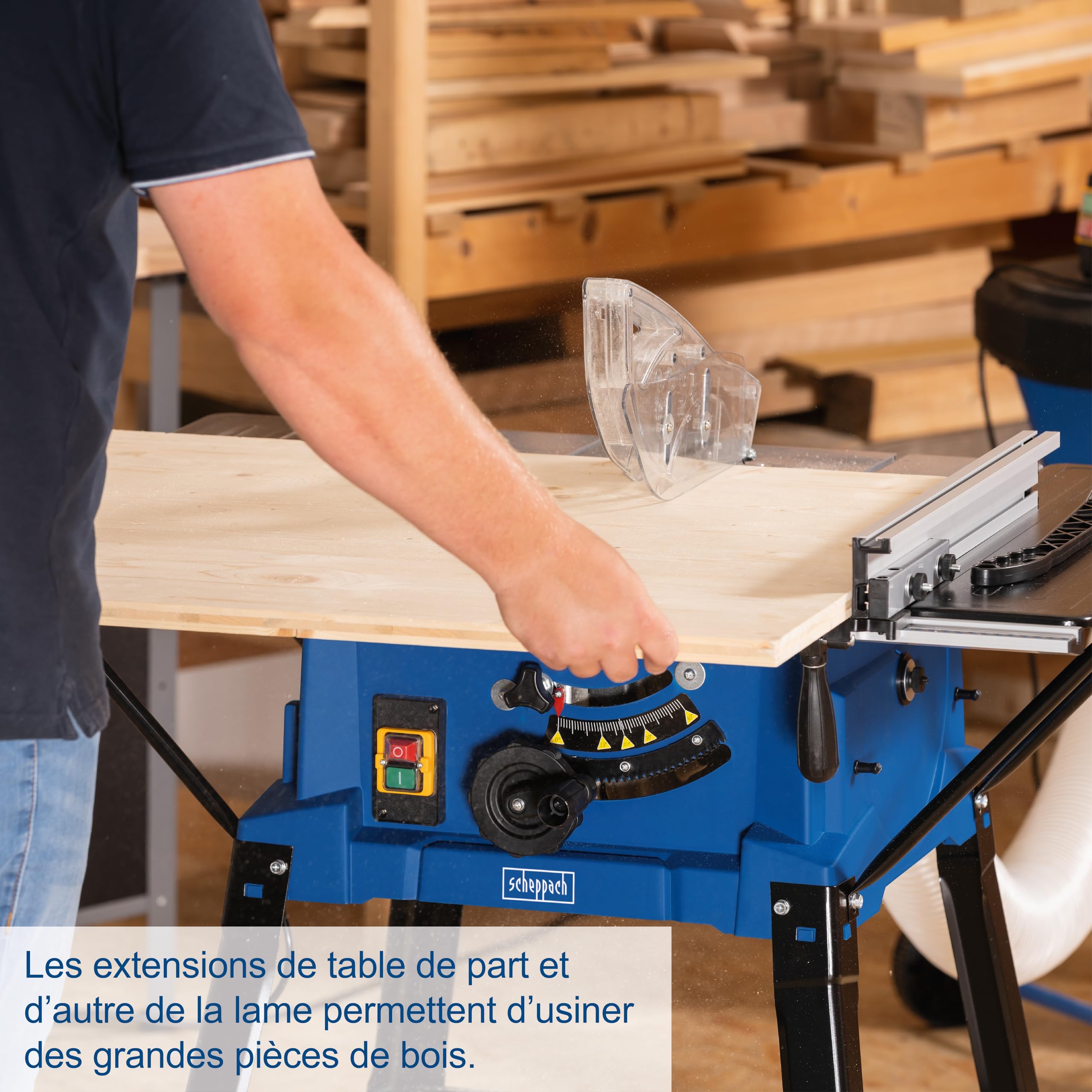 Scheppach HM Series HS250L scie sur table, 2000 W, lame 254 mm avec laser