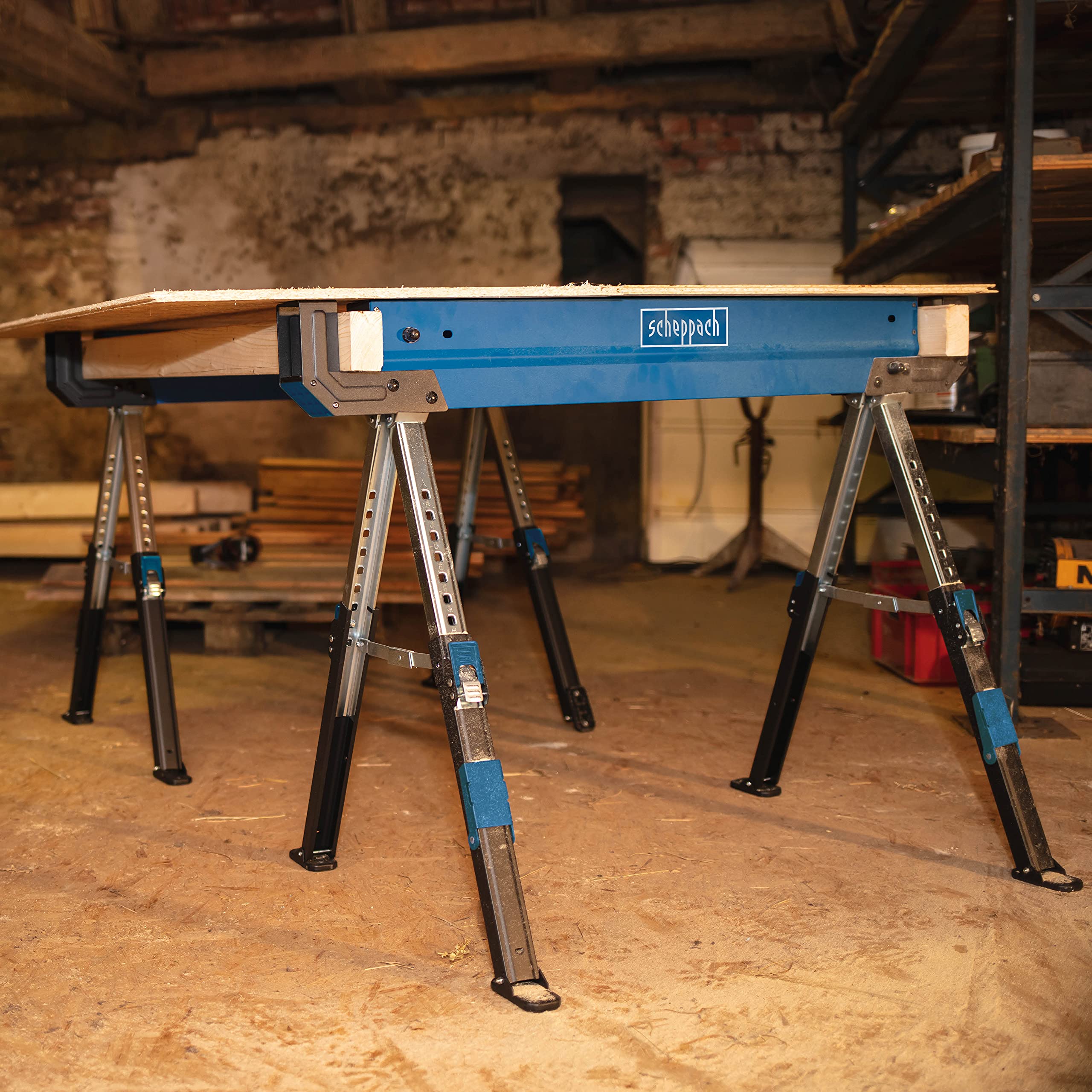 Scheppach HA Series MWB600 tréteaux réglables, lot de 2, hauteur 82 cm