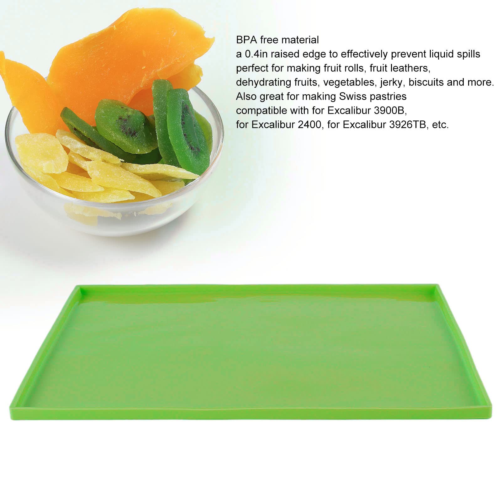 Omabeta Kitchen Appliances feuilles de déshydrateur silicone 4 pièces orange et vert sans BPA