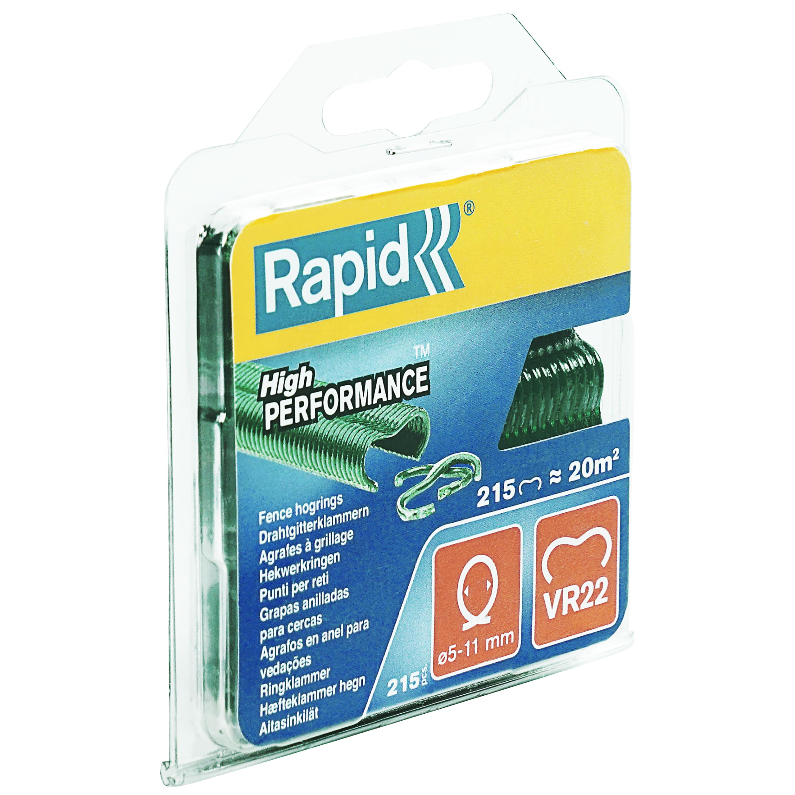 Rapid’os 16 Jardin Rapid VR22 agrafes à grillage vertes 215 pièces galvanisées