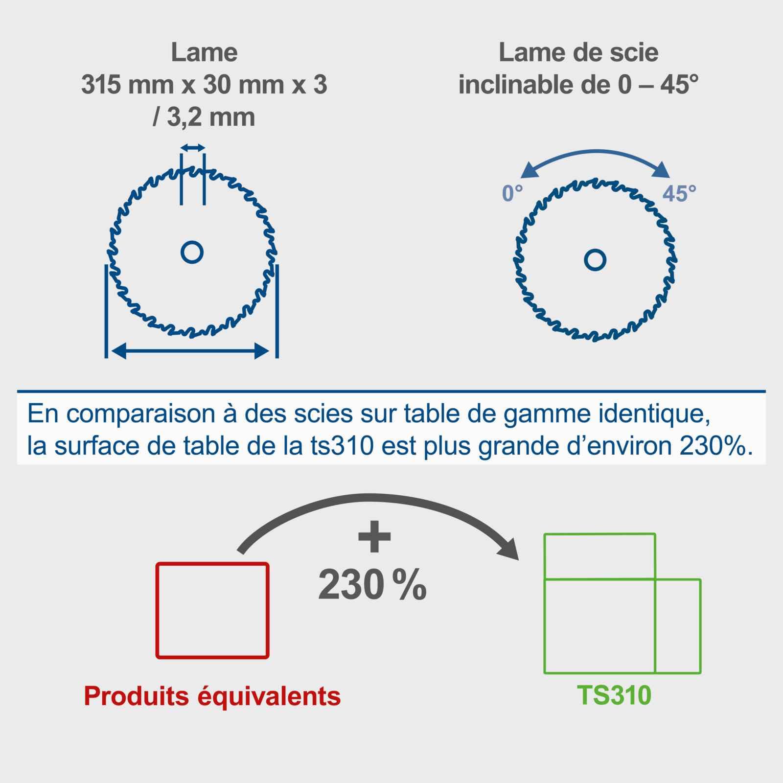 Scheppach TS Series TS310 scie sur table 230 V 2200 W lame 315 mm