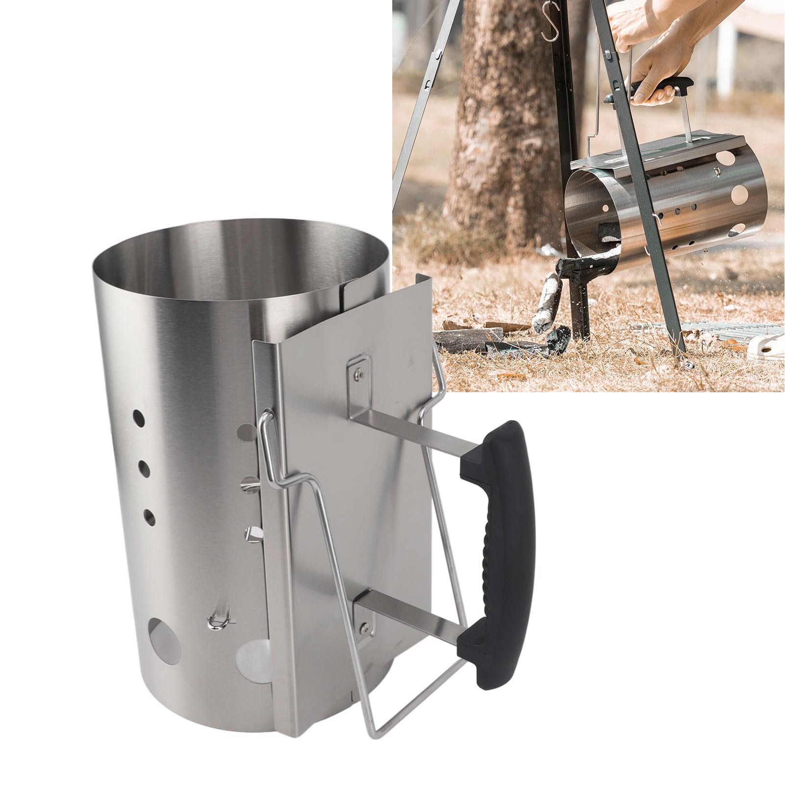Omabeta Kitchen Appliances starter de cheminée à charbon barbecue inox 27,3 cm