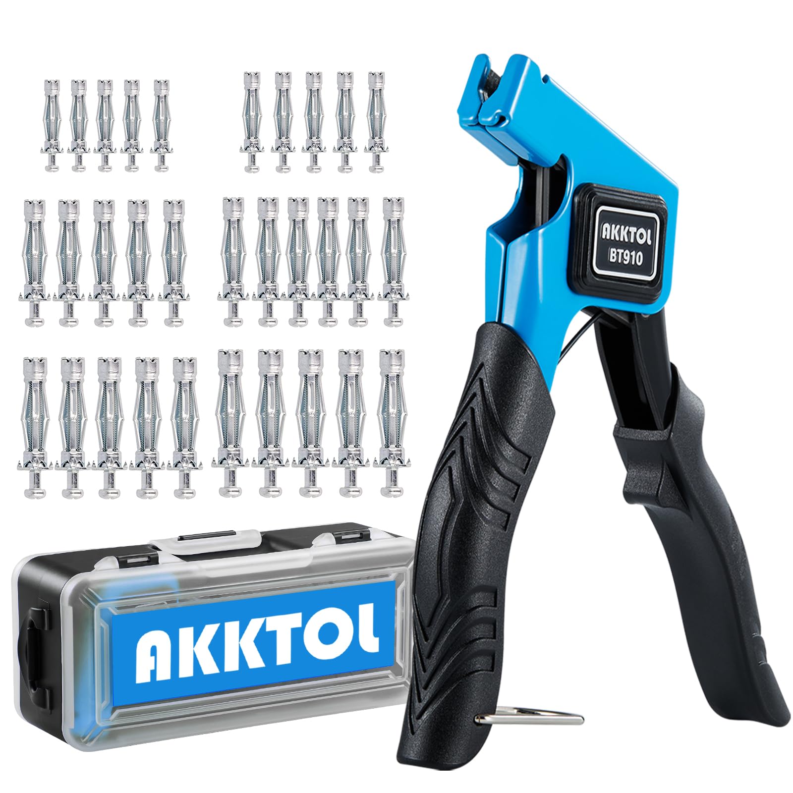 AKKTOL Hollow Wall Anchor Setting Tools pince à chevilles Molly bleue 40 pièces