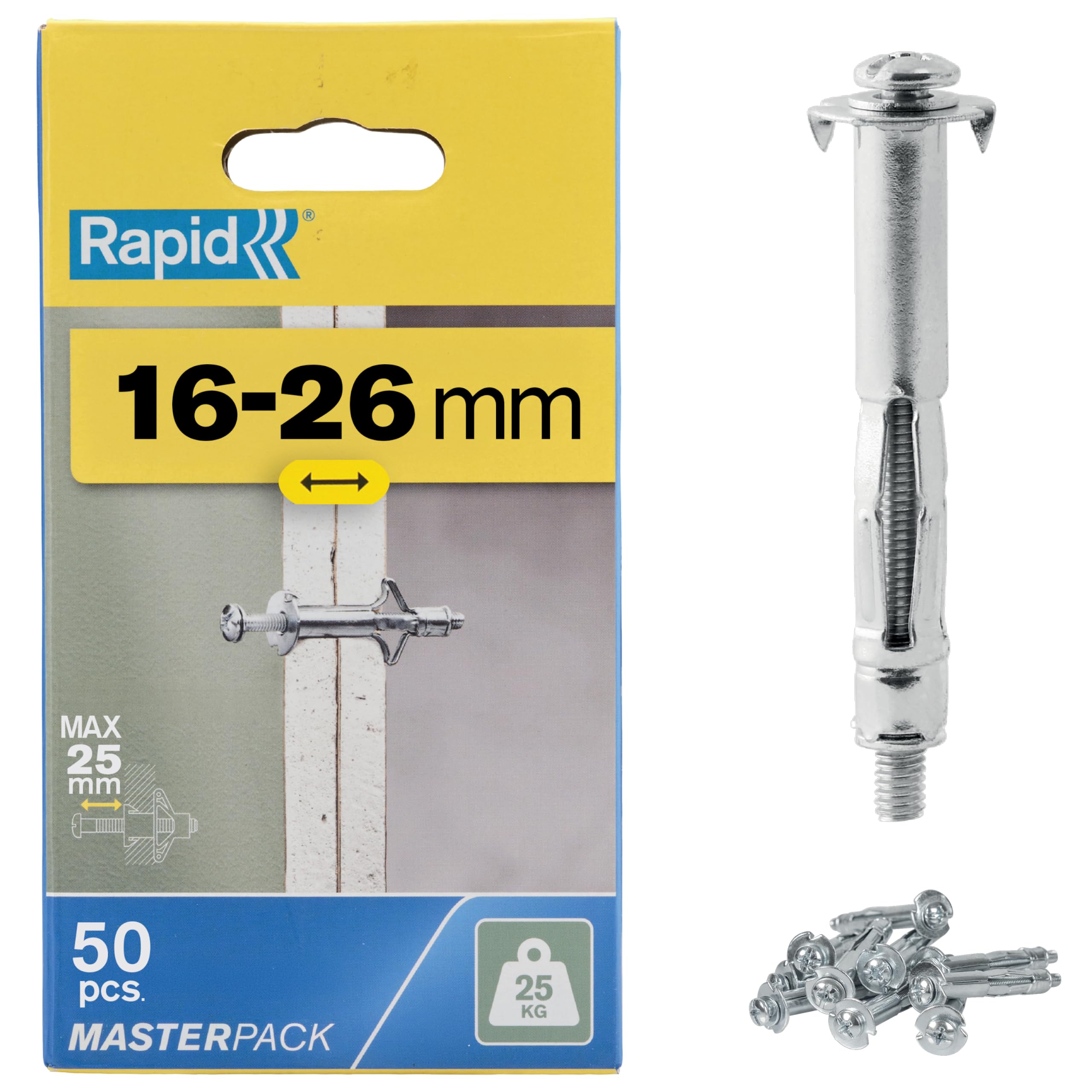 Rapid’os 16 Fixations murs creux chevilles à expansion 50 kg, 10 pièces