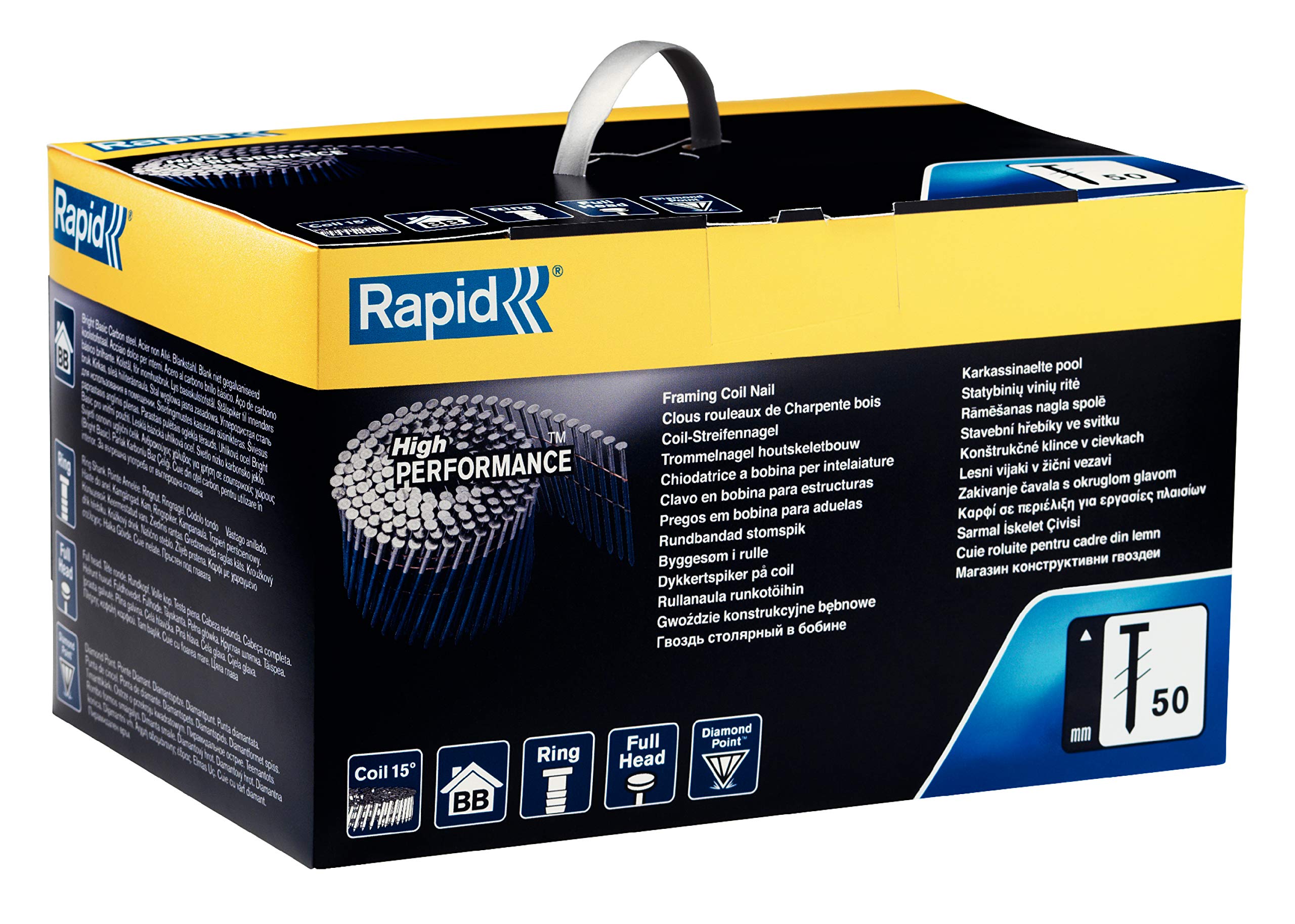 Rapid’os 16 Clouage n°50/50 mm clous rouleaux 3600 pièces annelés