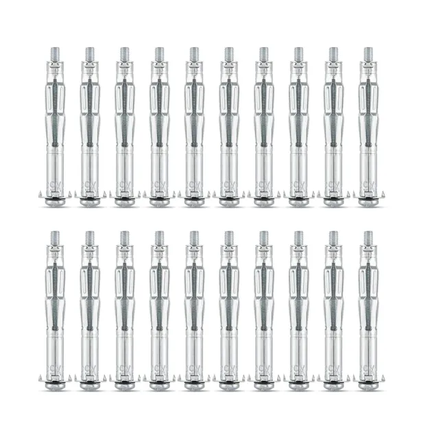 AKKTOL Molly Bolts & Hollow Wall Anchors chevilles M4 x 46 mm 30 pièces galvanisées avec vis