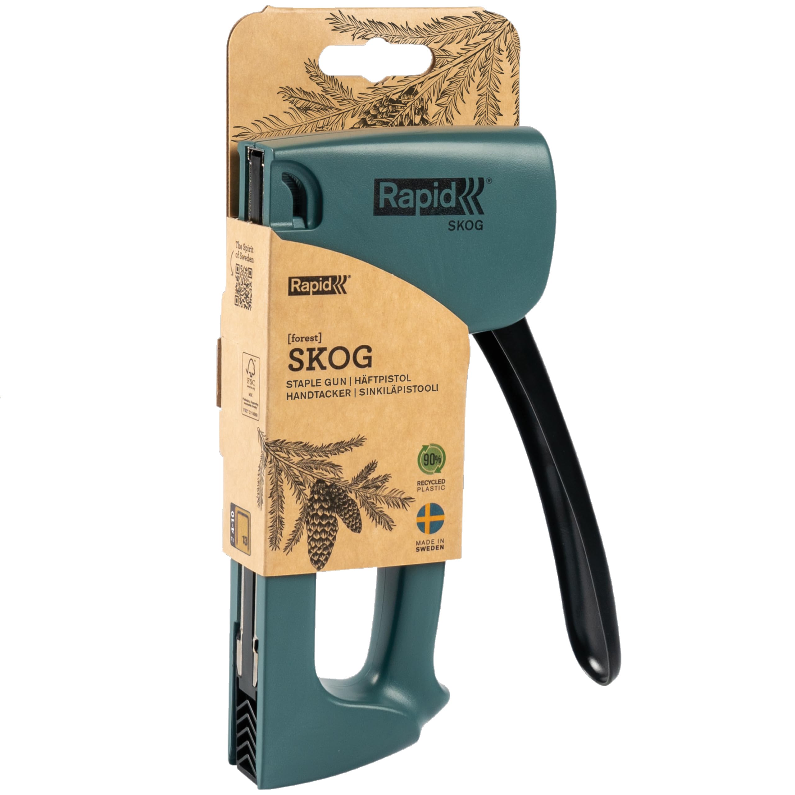 Rapid Agrafage R13 Skog agrafeuse tapissier verte plastique recyclé
