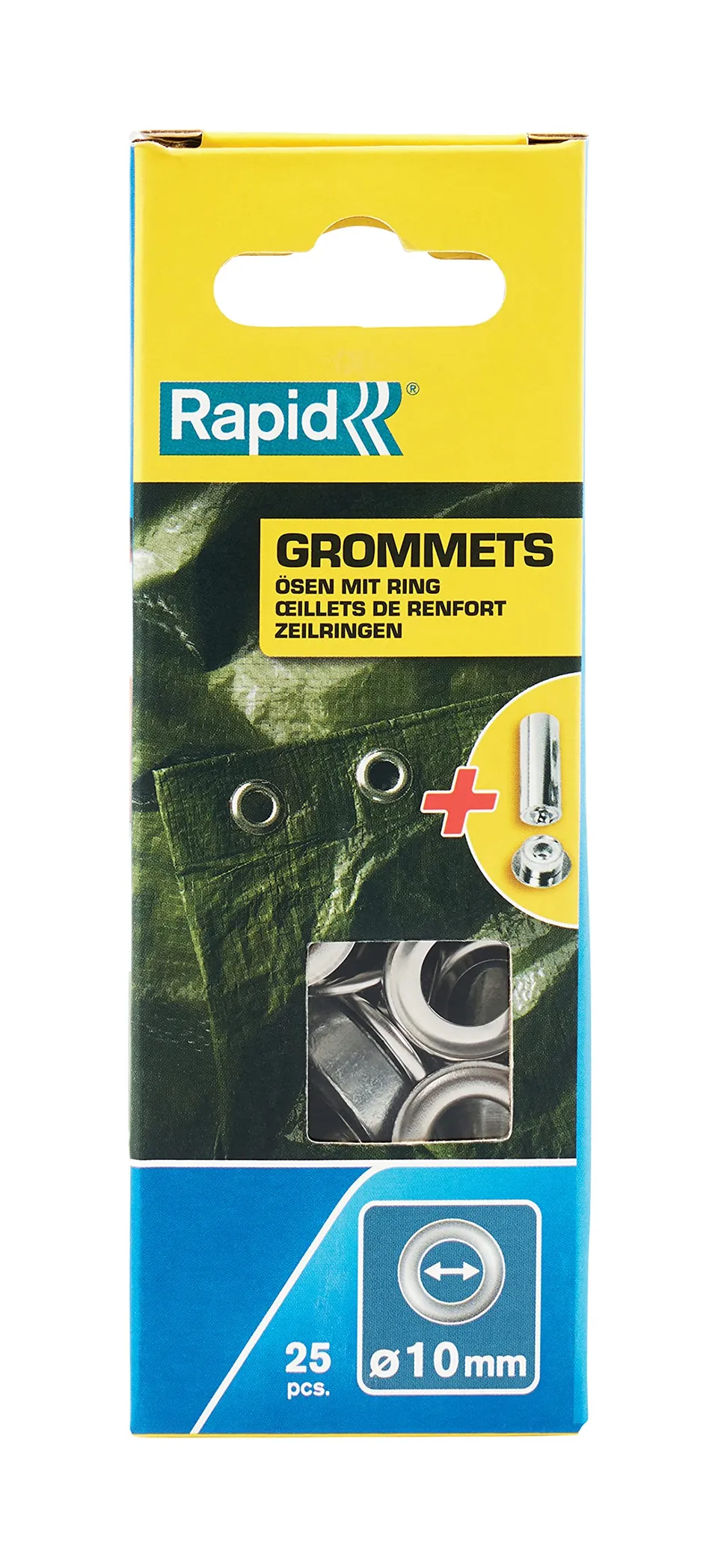 Rapid Rivetage œillets de renfort 10 × 21 mm, 25 pièces, outil inclus