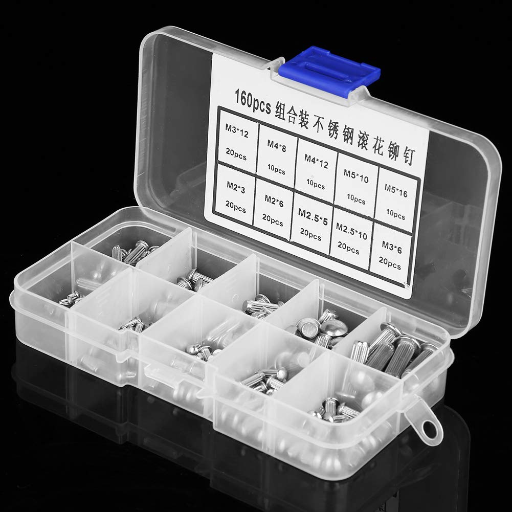 Omabeta Fasteners, Screws & Springs assortiment de rivets à tête ronde 160 pièces acier inoxydable