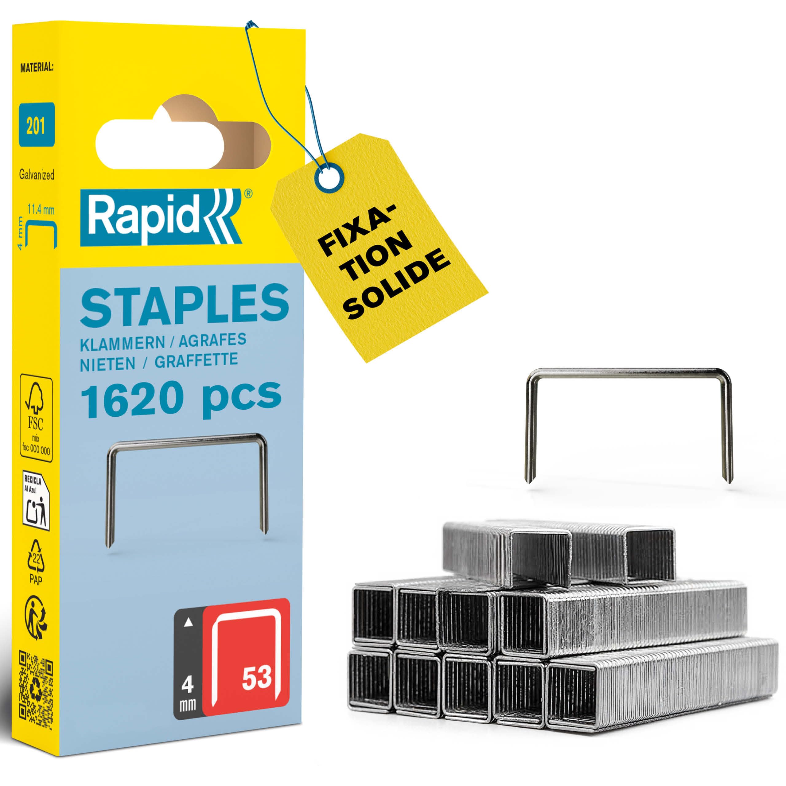 Rapid’os 16 Agrafage 53 agrafes 4 mm 1620 pièces galvanisées