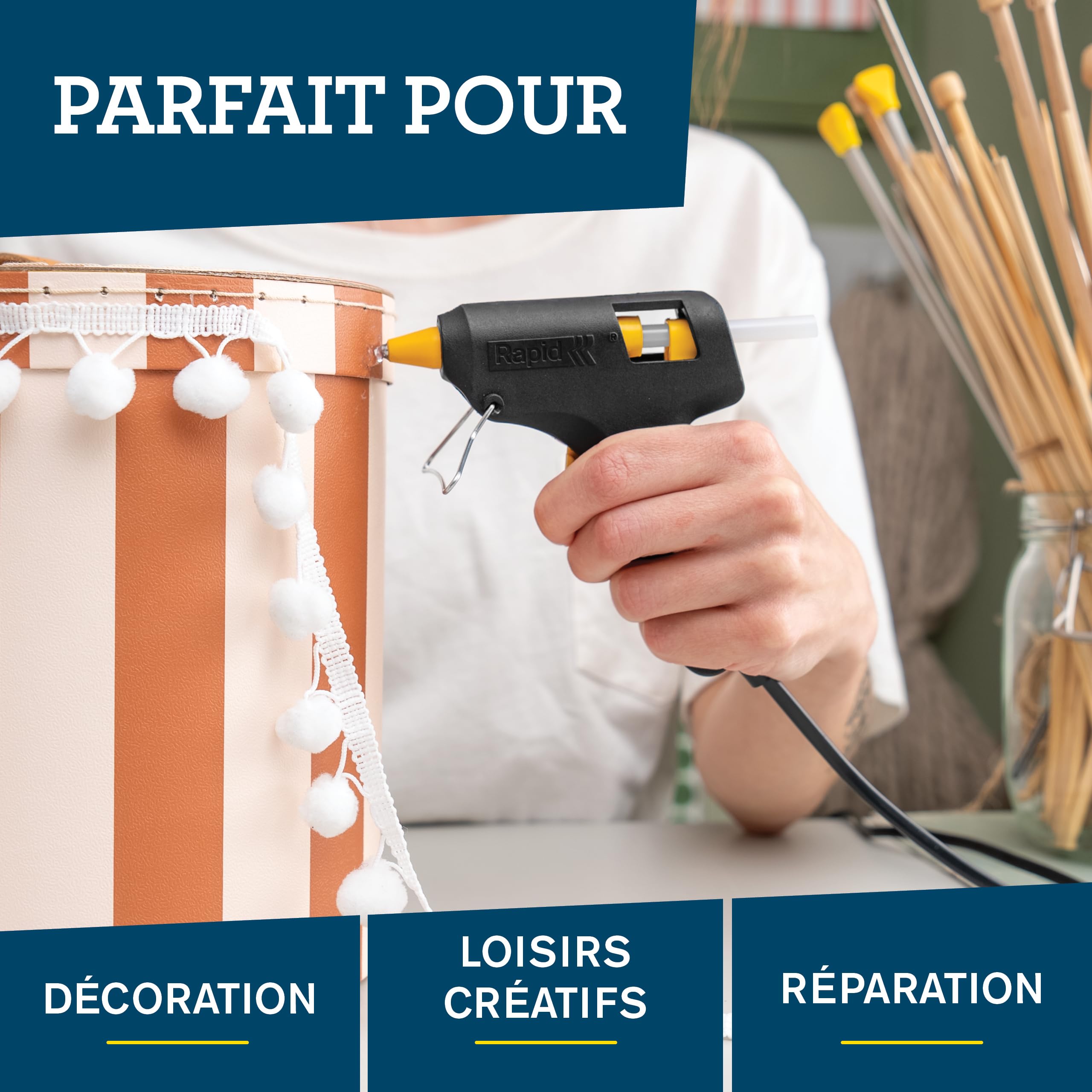 Rapid’os 16 Collage HOBBY pistolet à colle Ø7 mm avec 30 bâtons