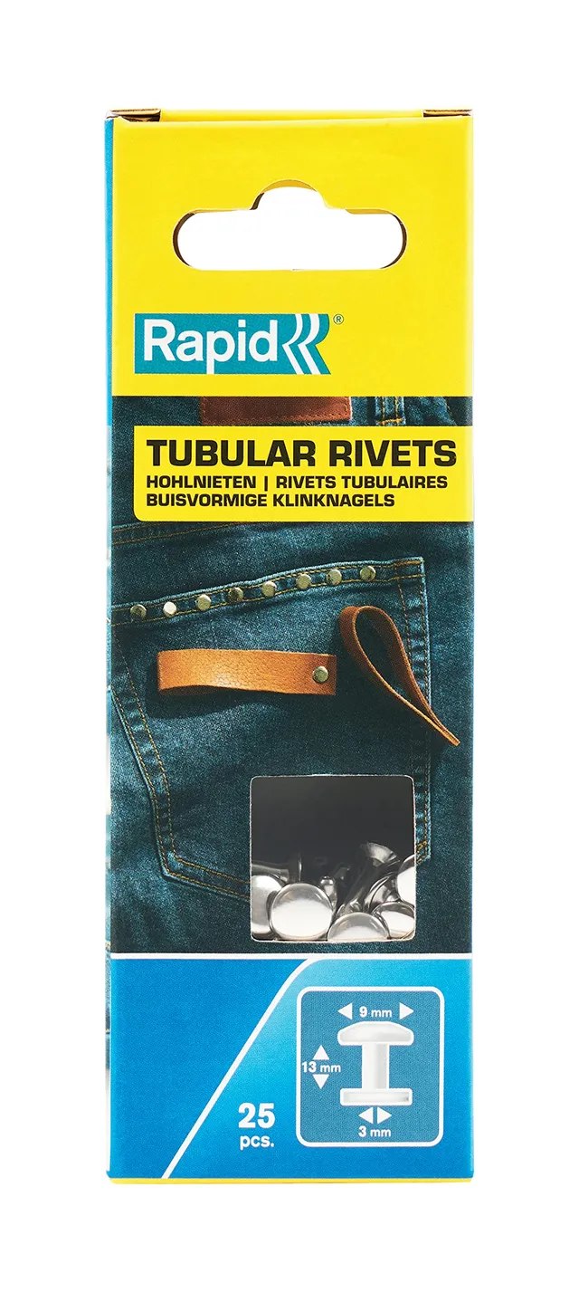 Rapid’os 16 Rivetage 5000416 rivets tubulaires 9 × 3 × 13 mm 25 pièces acier