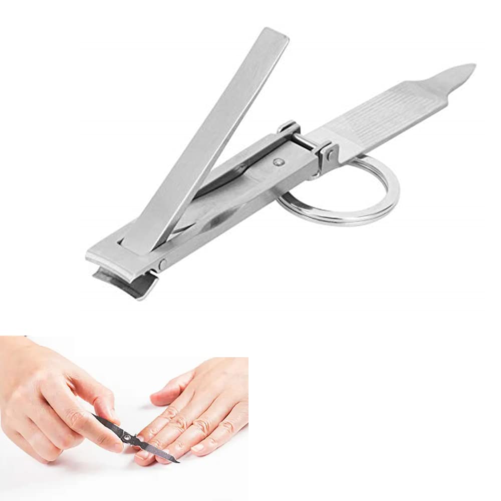 Omabeta Beauty, Hair & Nail Care coupe-ongles pliable inox avec lime porte-clés