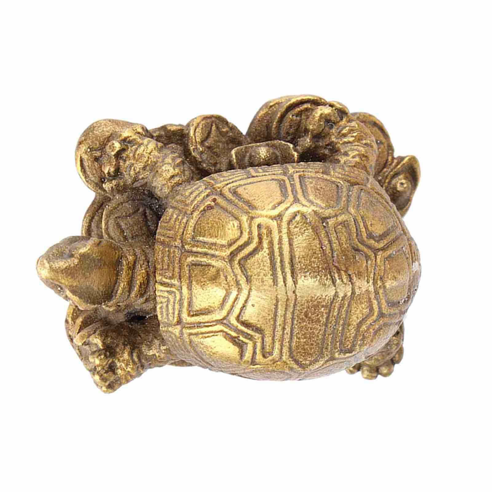 Omabeta Home Décor & Bathroom Décor tortue Feng Shui en laiton sculpture décorative