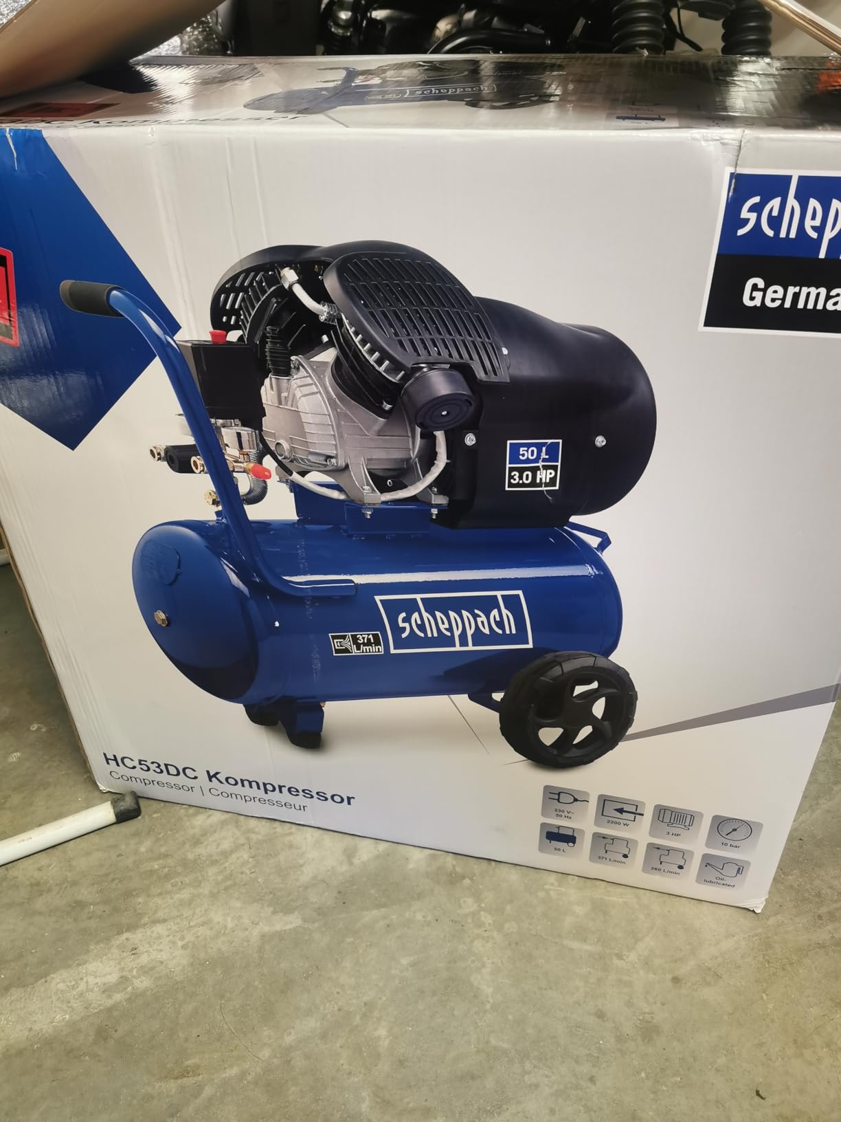 Scheppach HC Series HC53DC compresseur bicylindre 50 L 2200 W