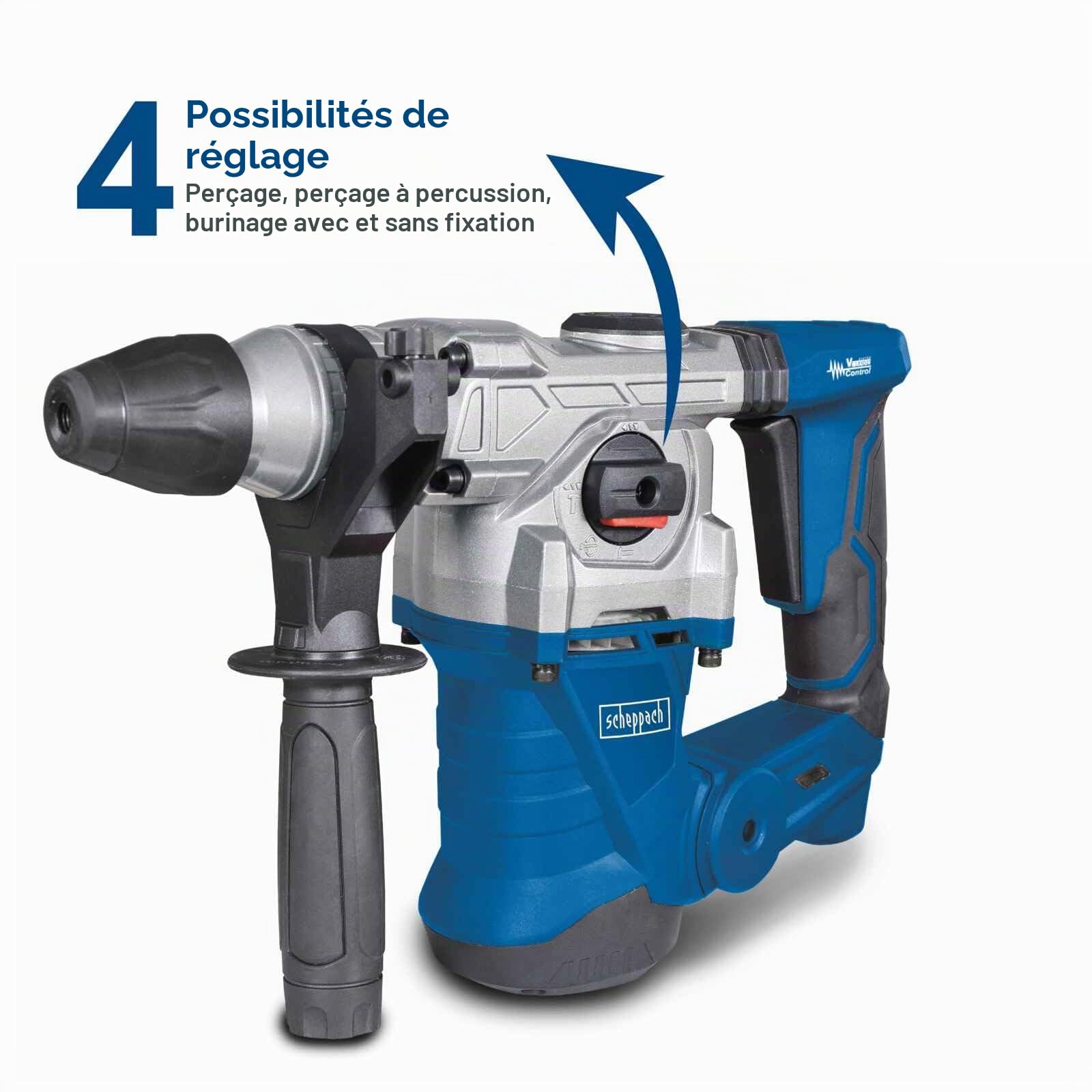 Scheppach ST Series DH1300Plus marteau perforateur SDS-Plus, set accessoires