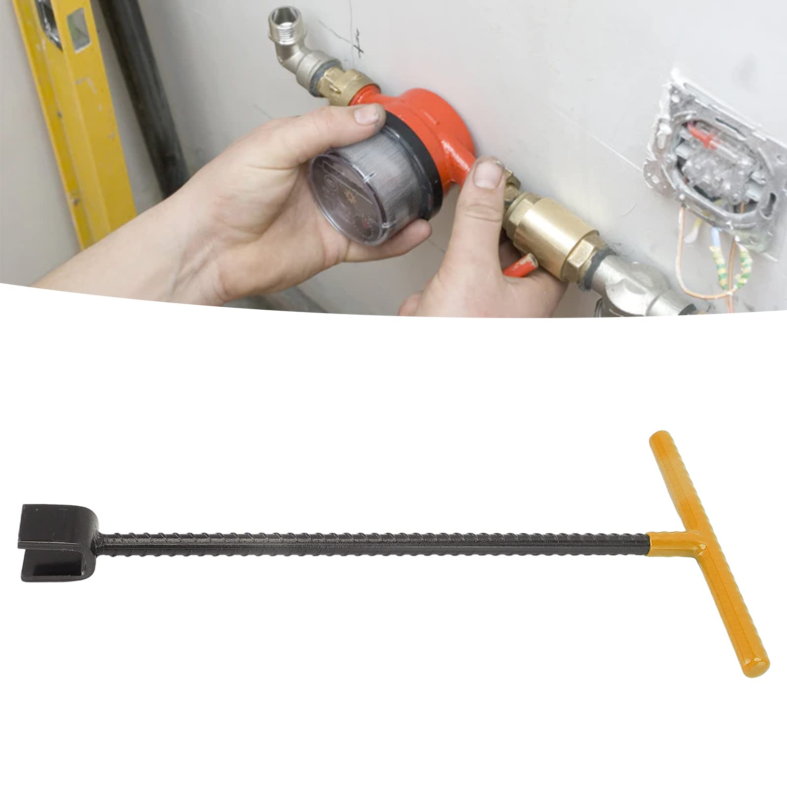 Omabeta Tools & Workshop Equipment Clé de compteur d’eau 4 voies jaune en acier