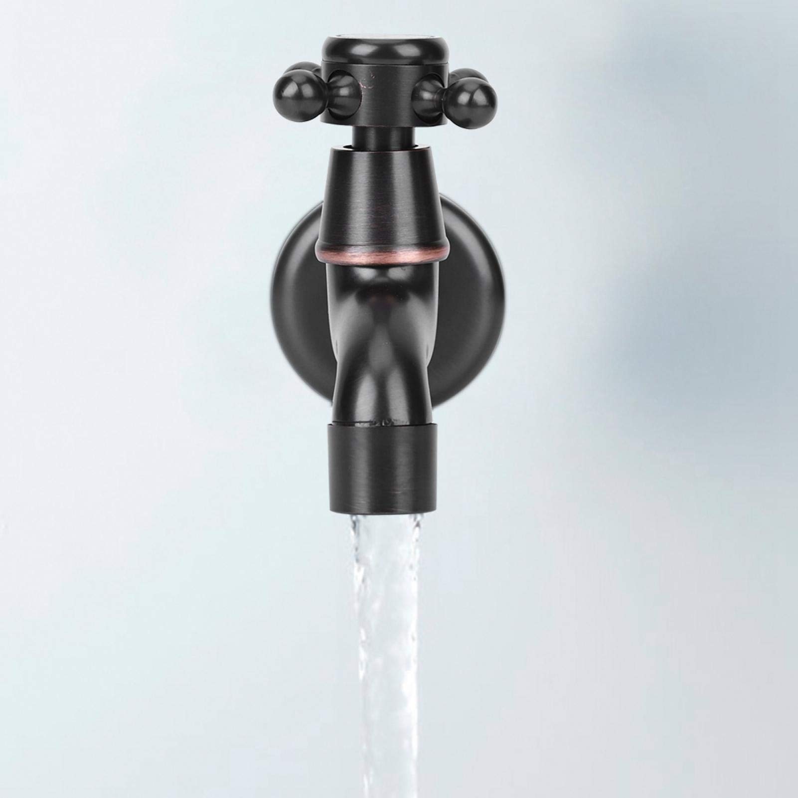 Omabeta Home Décor & Bathroom Décor Robinet mural long noir eau froide