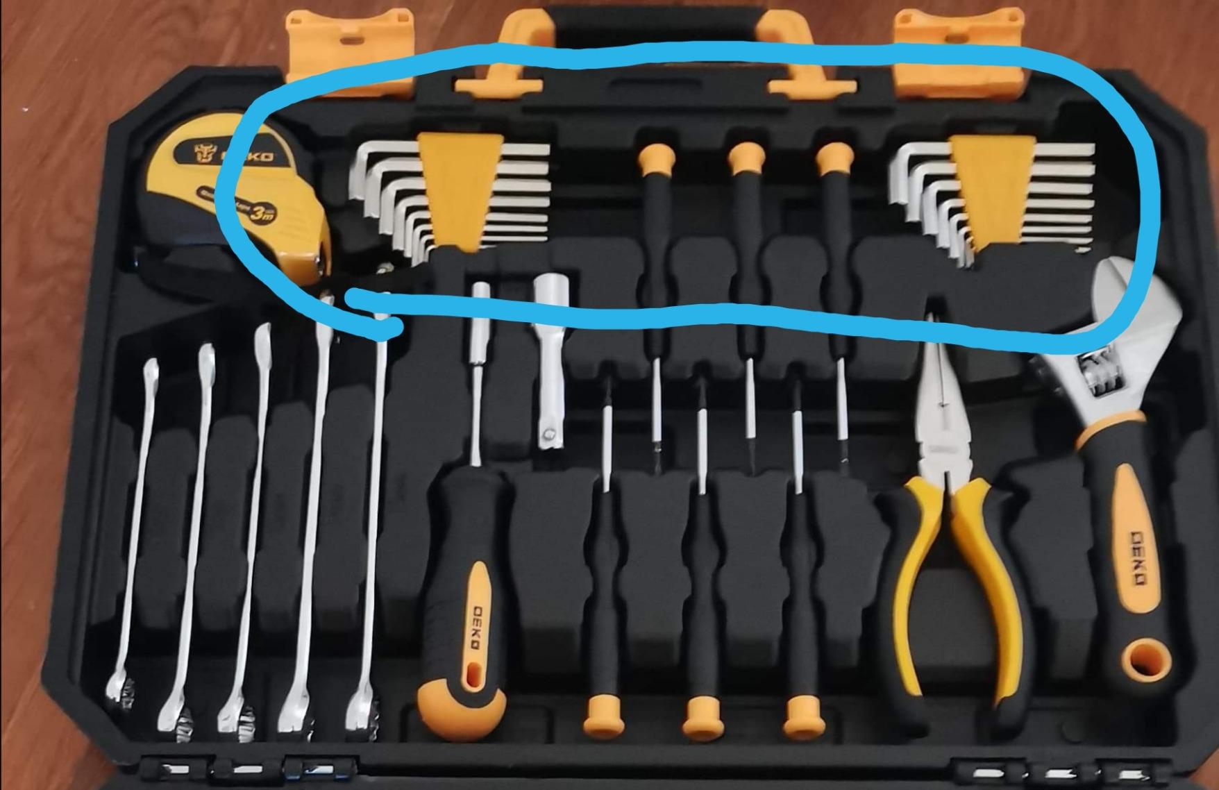 DEKOPRO TOOL KIT coffret à outils 128 pièces pour bricolage avec douilles