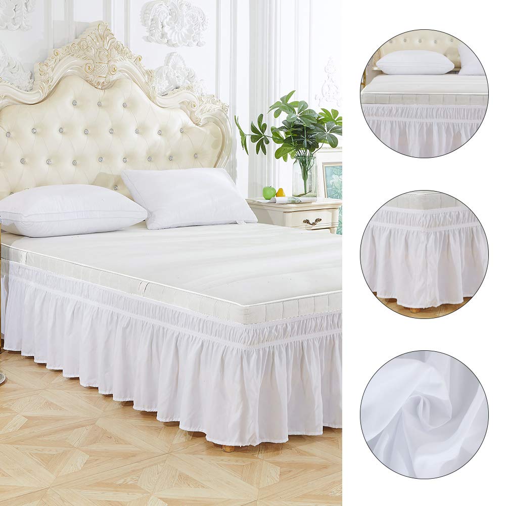 Omabeta Home Décor & Bathroom Décor Jupe de lit Queen 60 × 80 + 15 po lavable