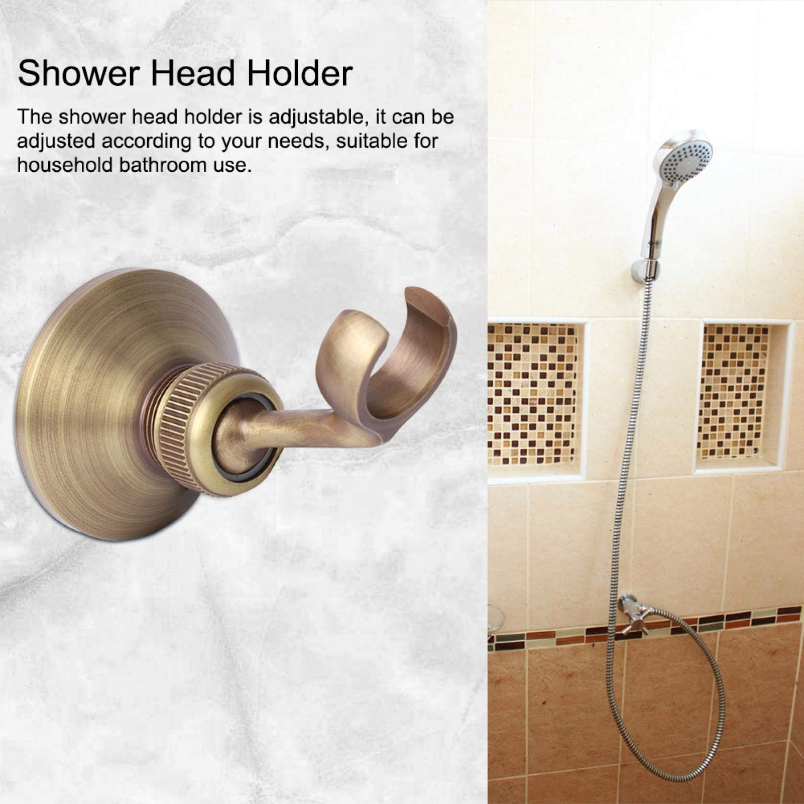 Omabeta Home Décor & Bathroom Décor support de douche réglable rotatif en laiton