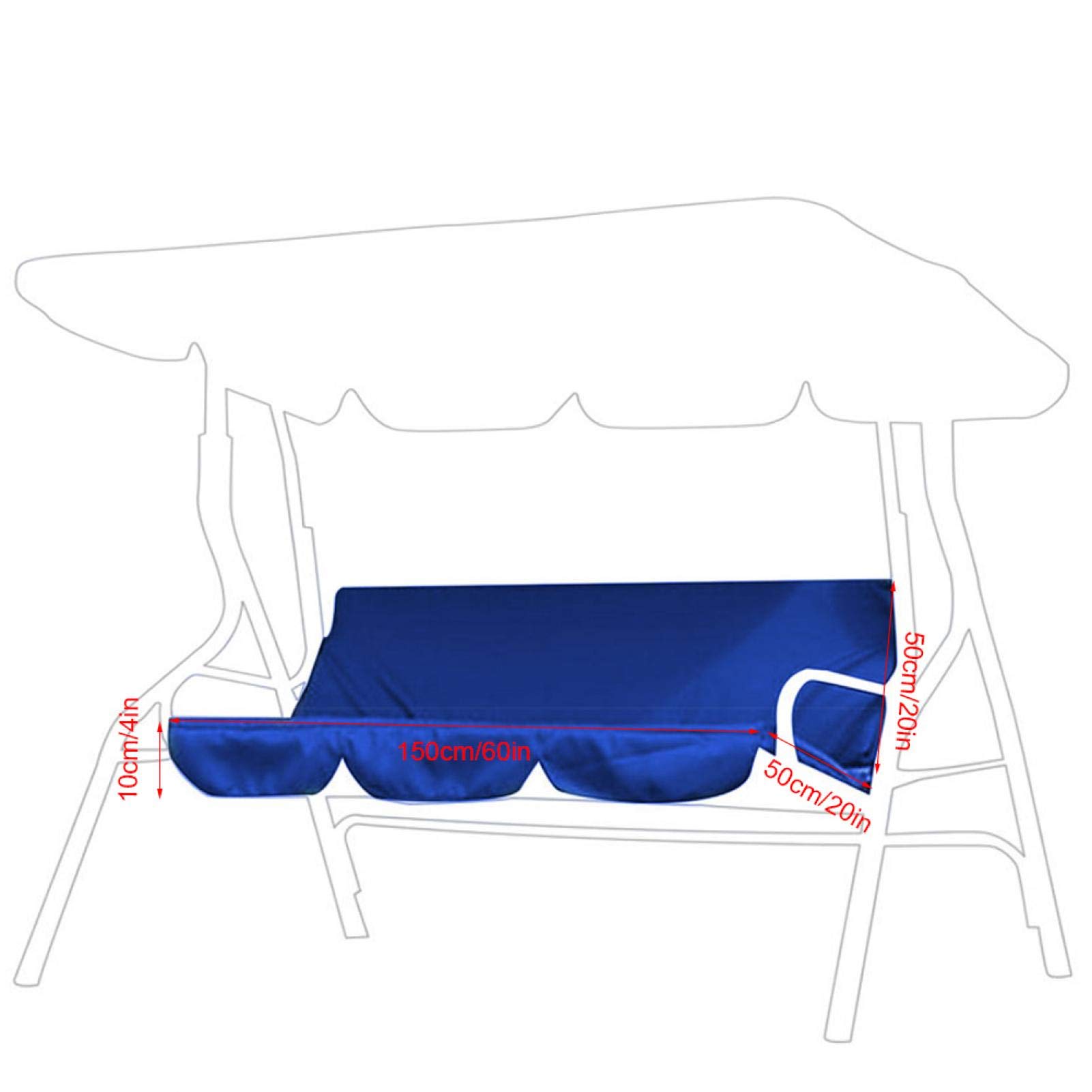 Omabeta Garden Machinery & Agricultural Equipment housse de balançoire 3 places bleue 150 x 50 cm imperméable