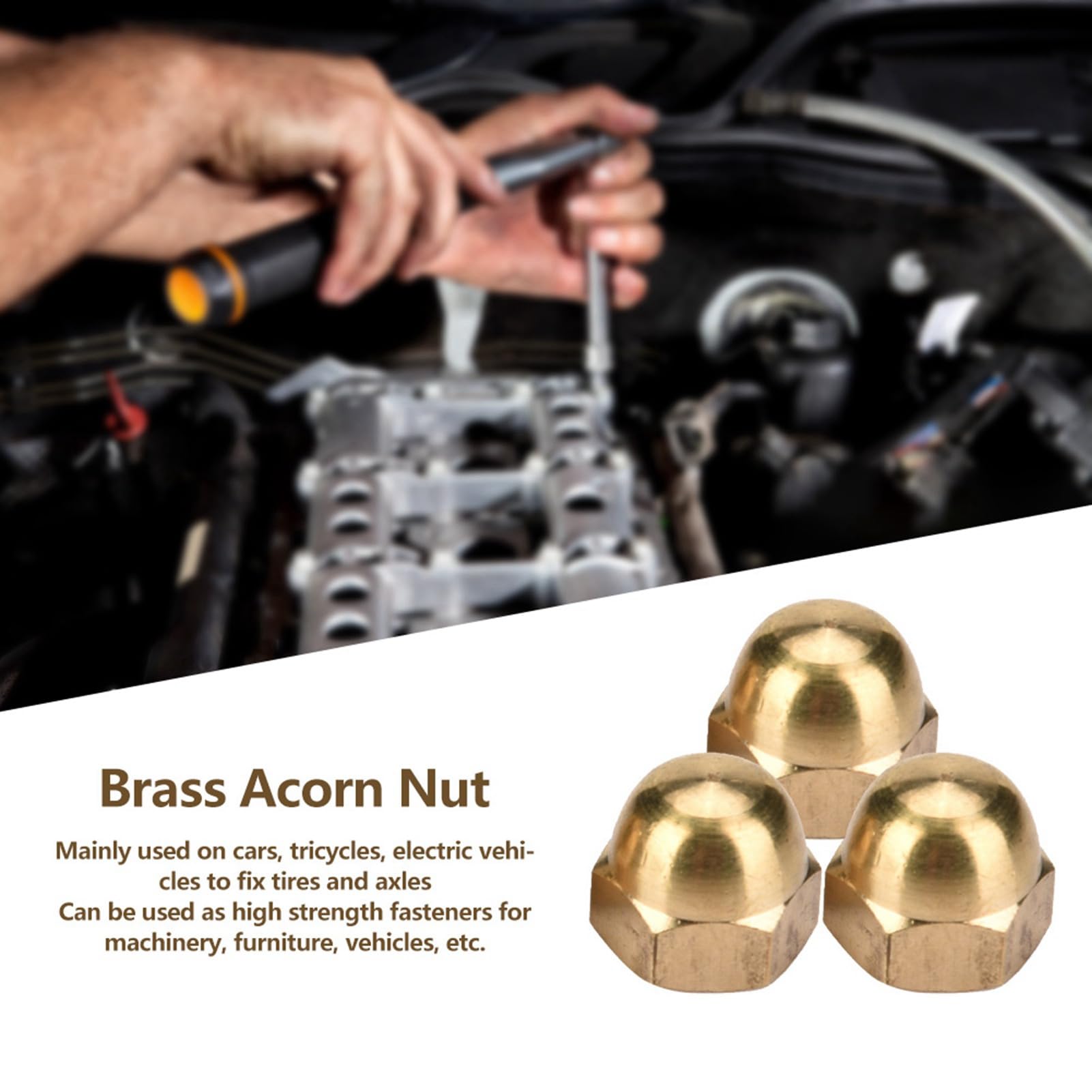 Omabeta Fasteners, Screws & Springs Écrous borgnes M8 10 pièces laiton
