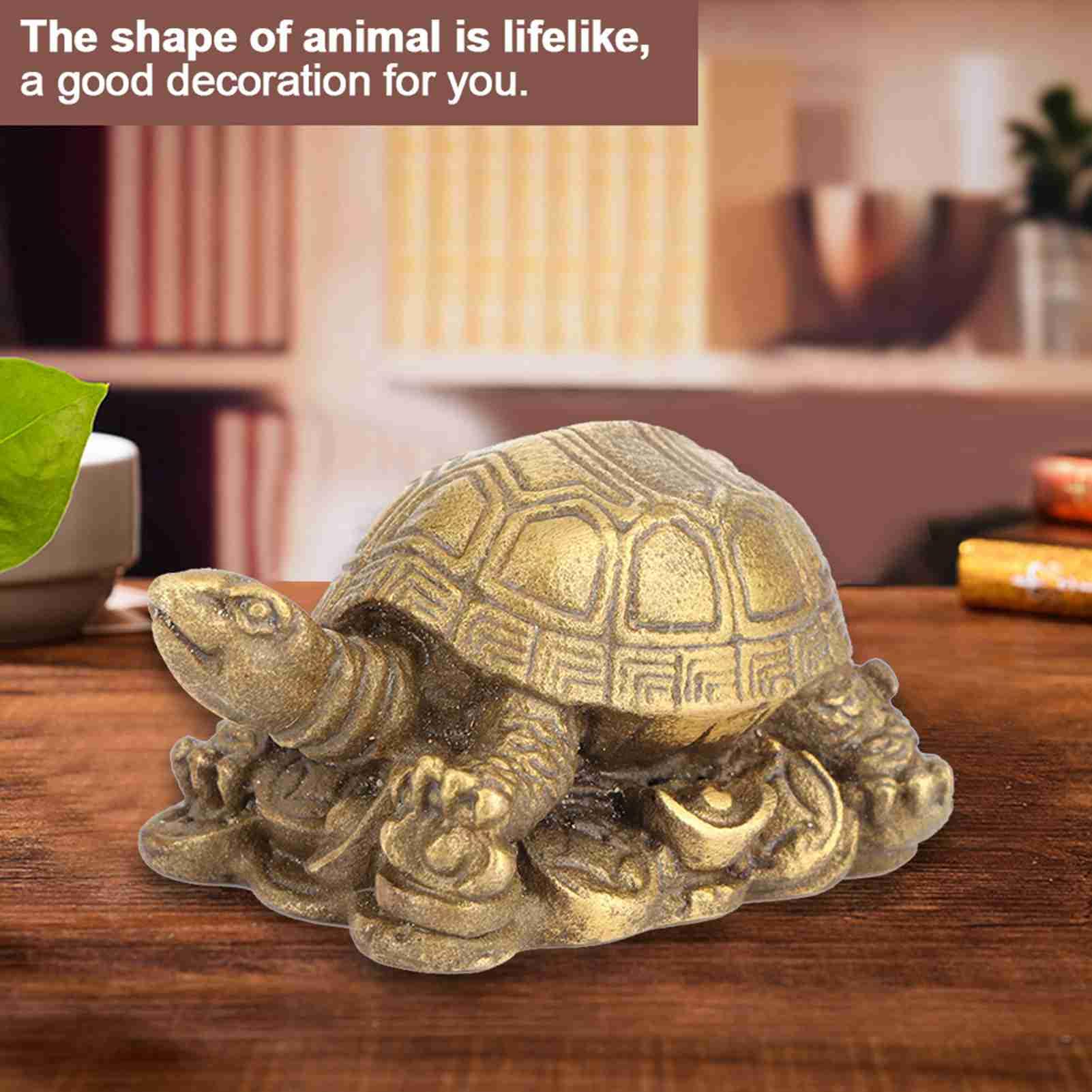 Omabeta Home Décor & Bathroom Décor Tortue Feng Shui en laiton 5 cm