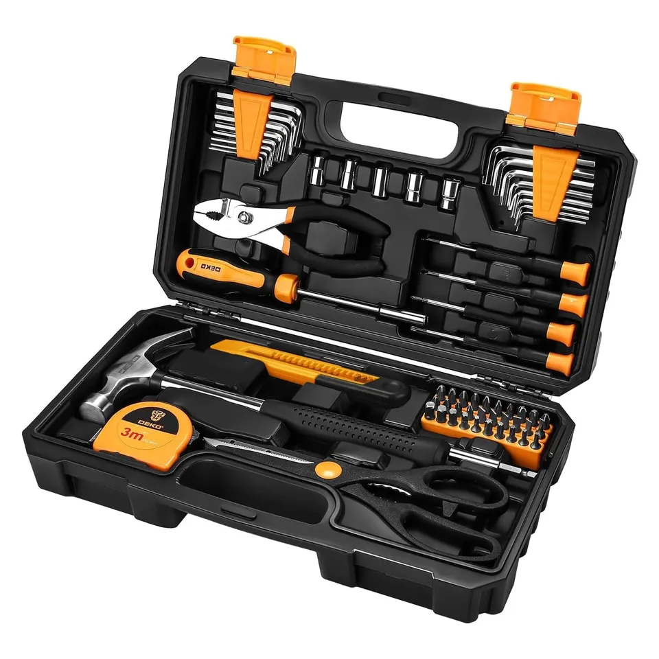 DEKOPRO TOOL KIT boîte à outils 62 pièces, jaune
