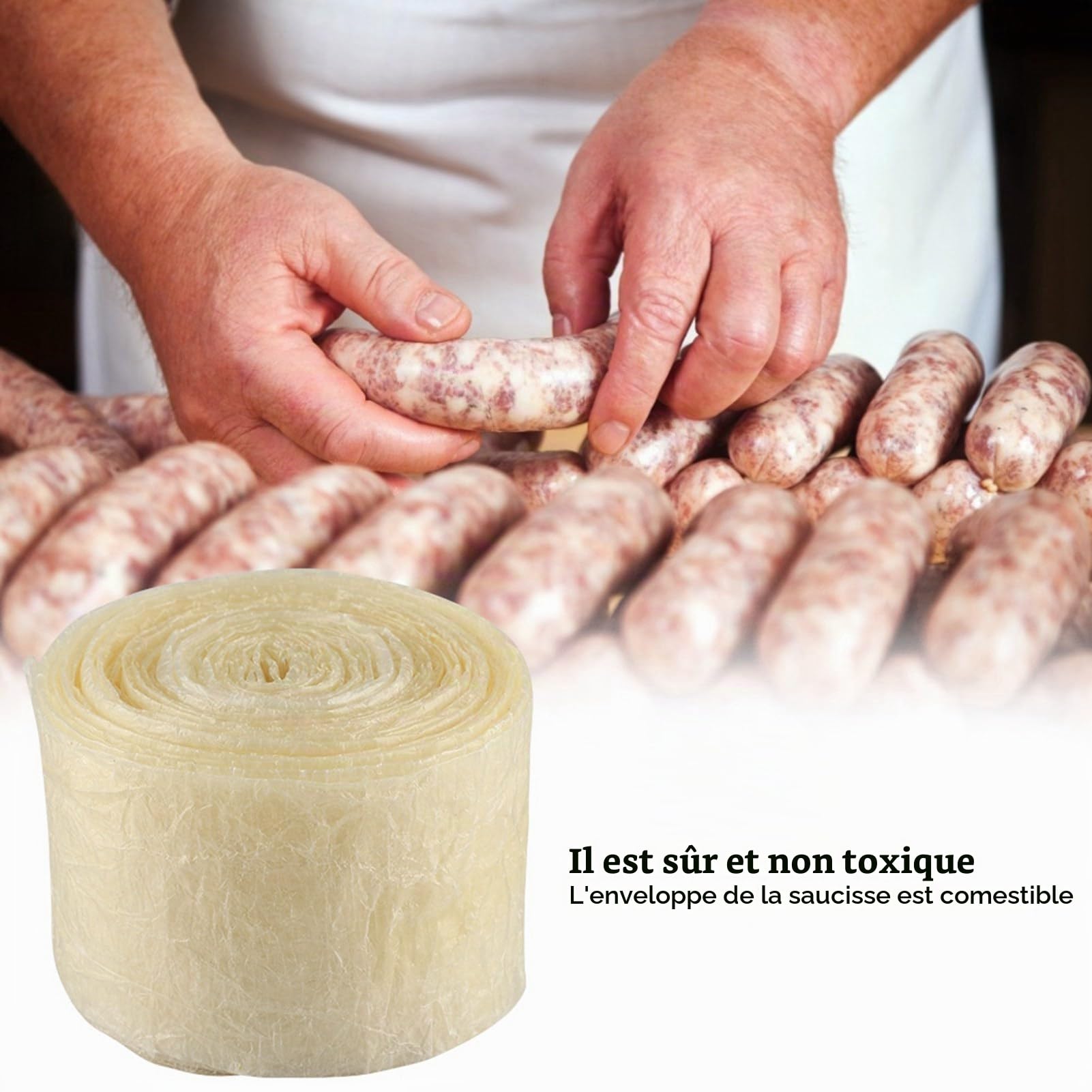 Omabeta Kitchen Utensils & Cooking Tools boyau à saucisse 8 m collagène bovin comestible