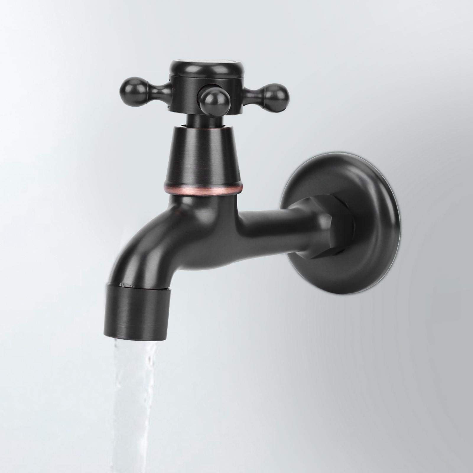 Omabeta Home Décor & Bathroom Décor Robinet mural long noir eau froide