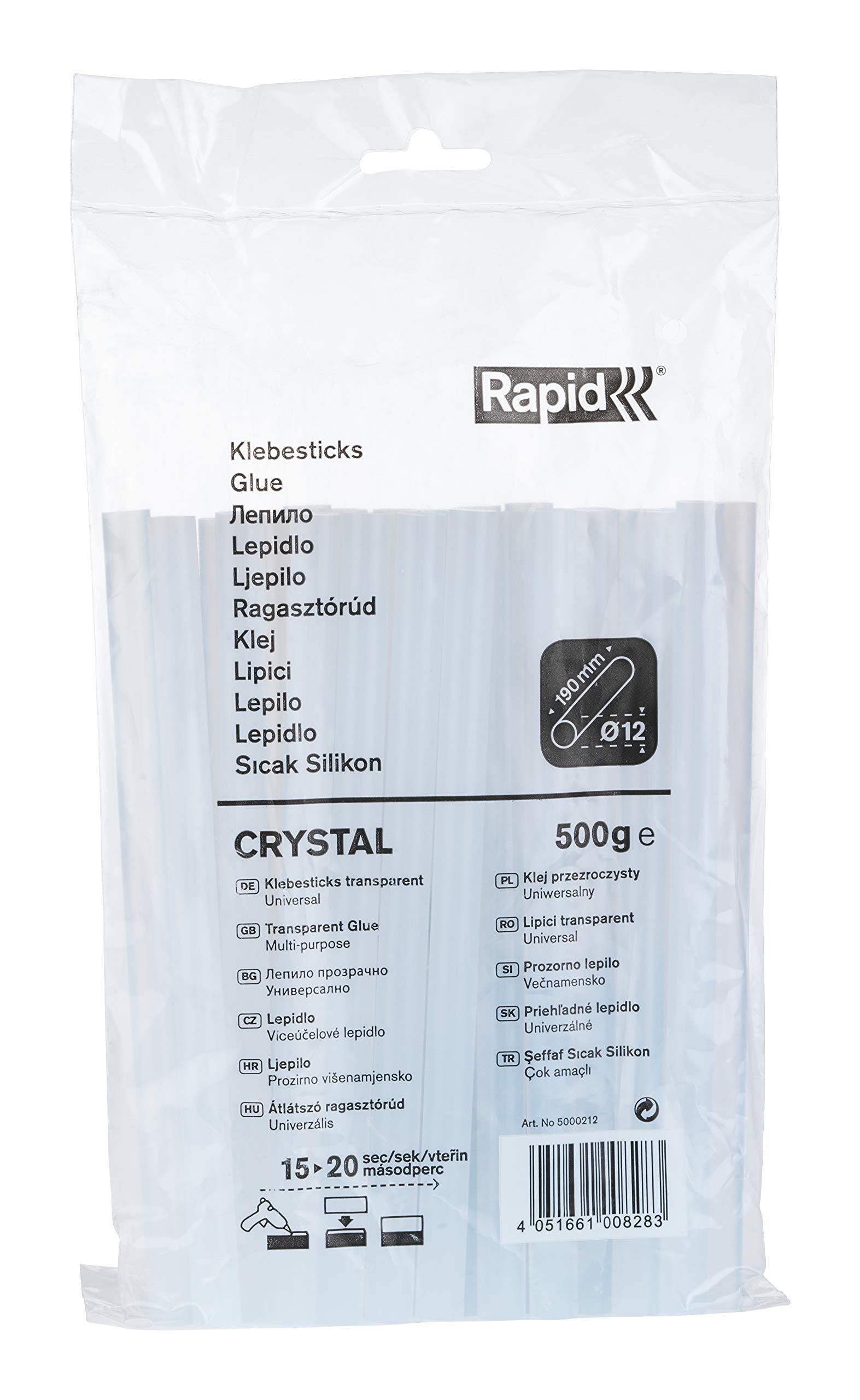 Rapid’os 16 Collage bâtons de colle 7 × 100 mm, 250 g transparents