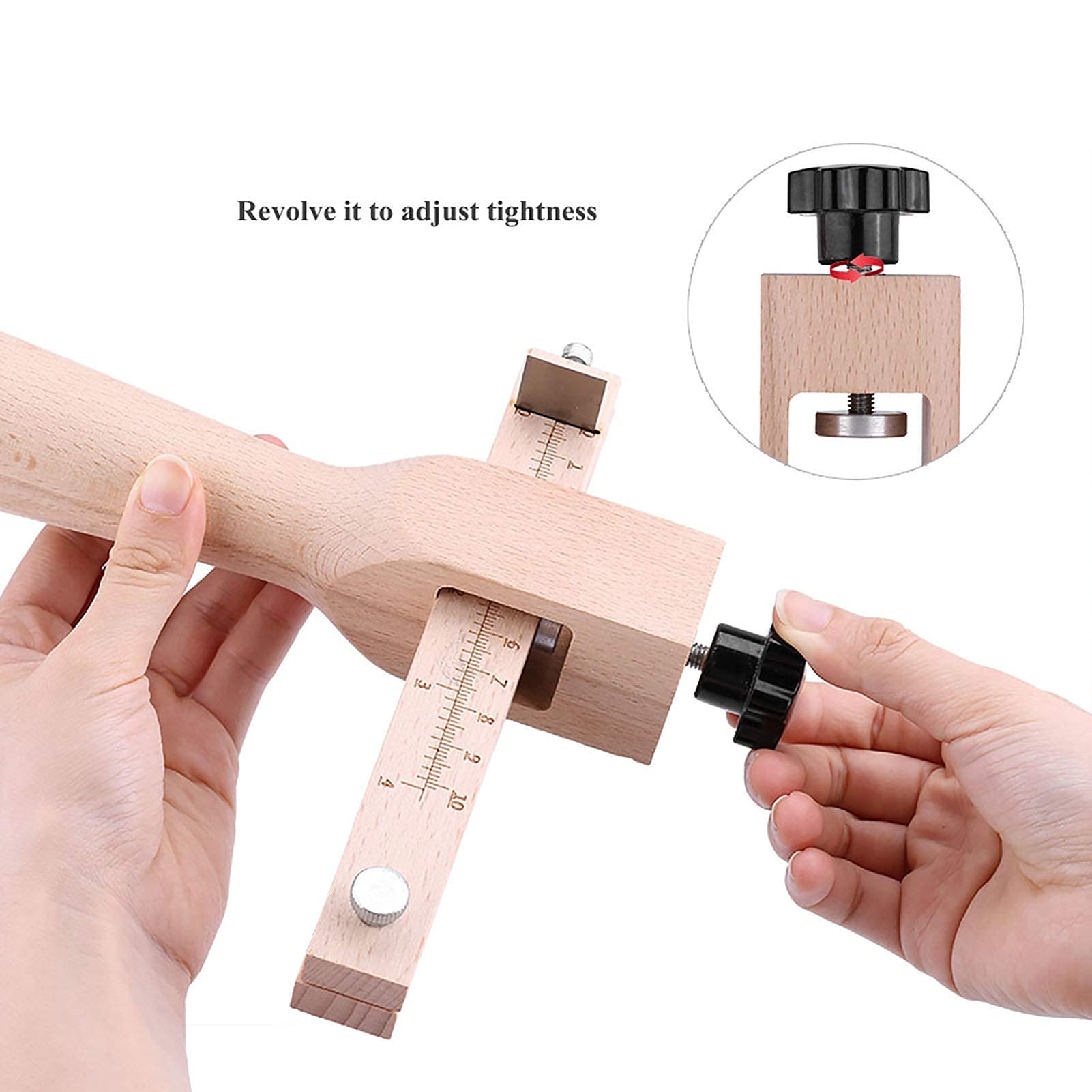 Omabeta Tools & Workshop Equipment coupe-cuir réglable en bois, 0 à 10 cm, 5 lames