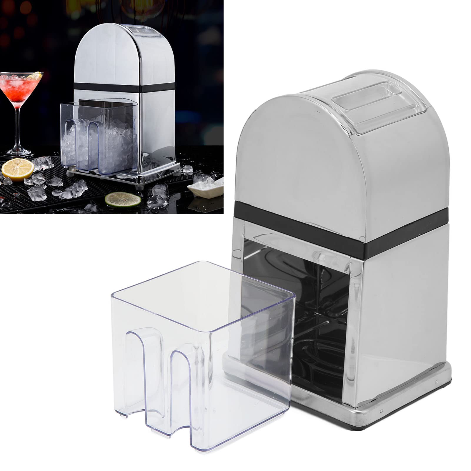 Omabeta Kitchen Appliances machine à glace pilée manuelle couvercle transparent