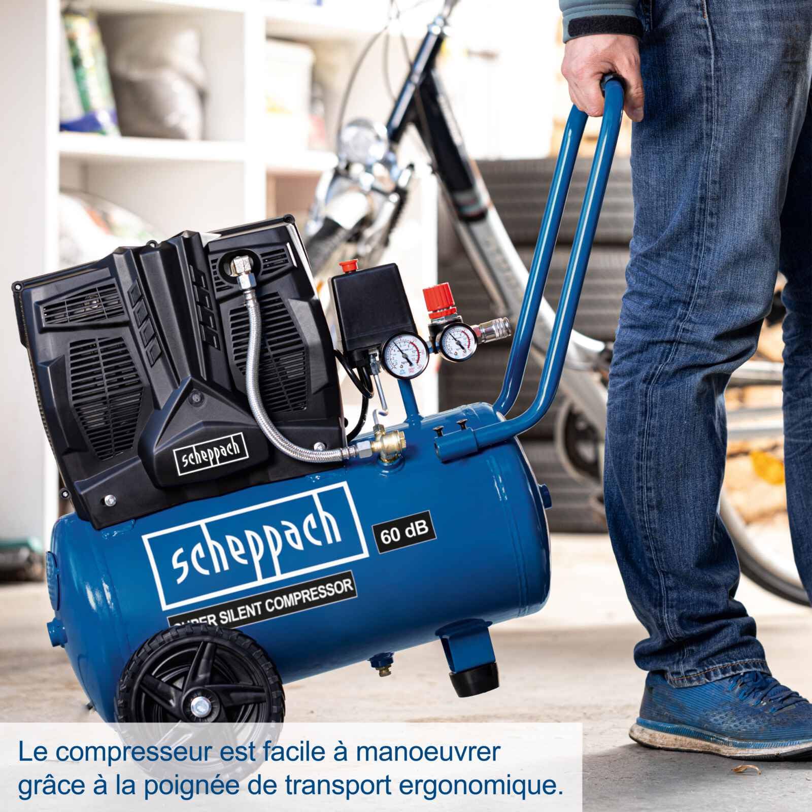 Scheppach HC Series HC25Si compresseur 24 L silencieux