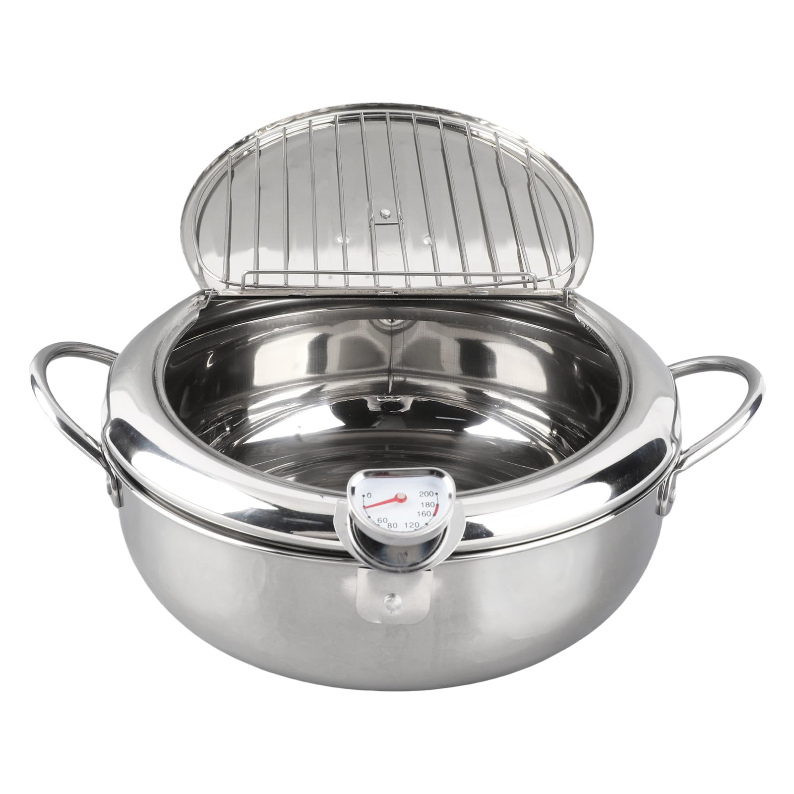 Omabeta Kitchen Utensils & Cooking Tools mini friteuse japonaise avec thermomètre 20 cm inox