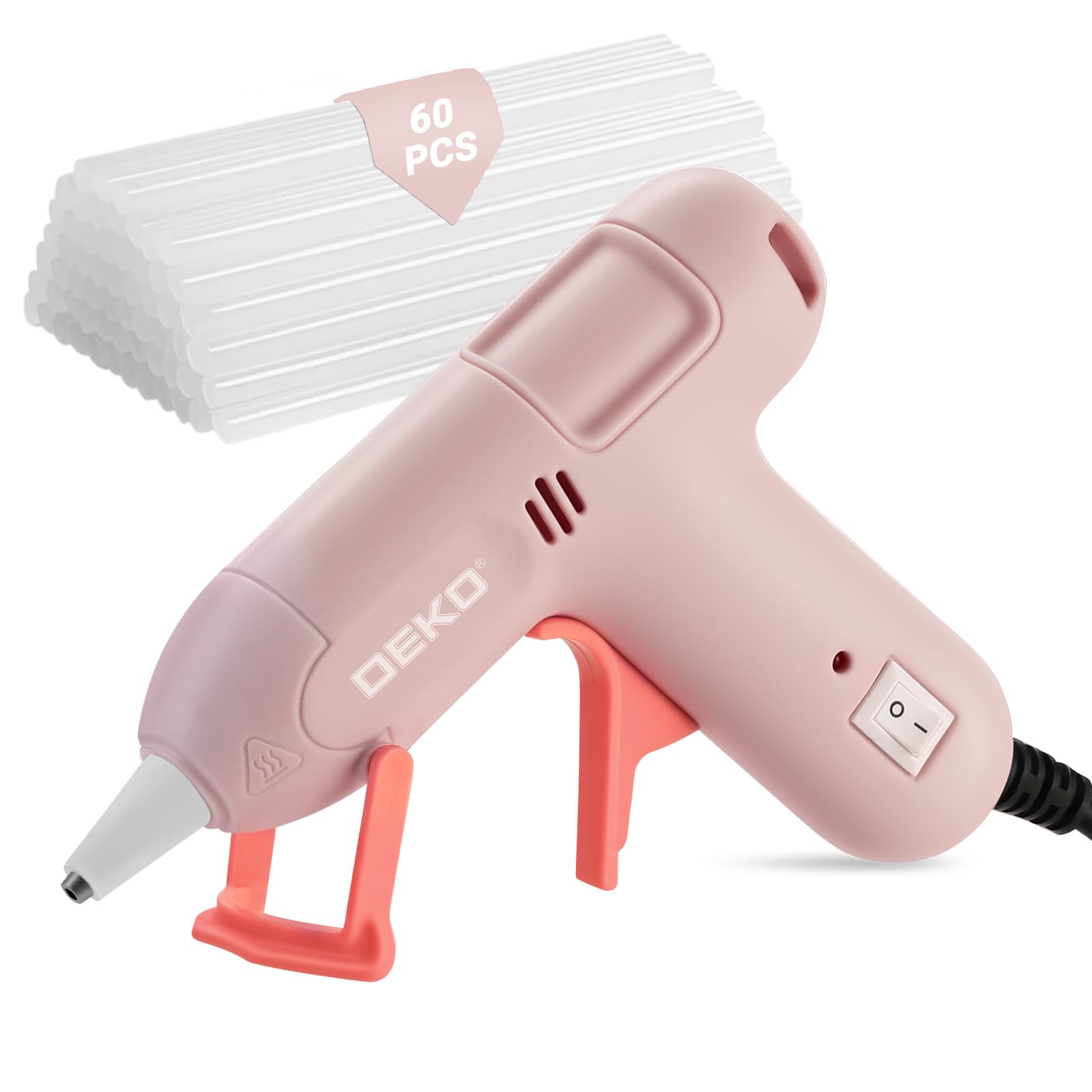 DEKOPRO POWER TOOLS pistolet à colle 20 W rose 60 bâtons réglable