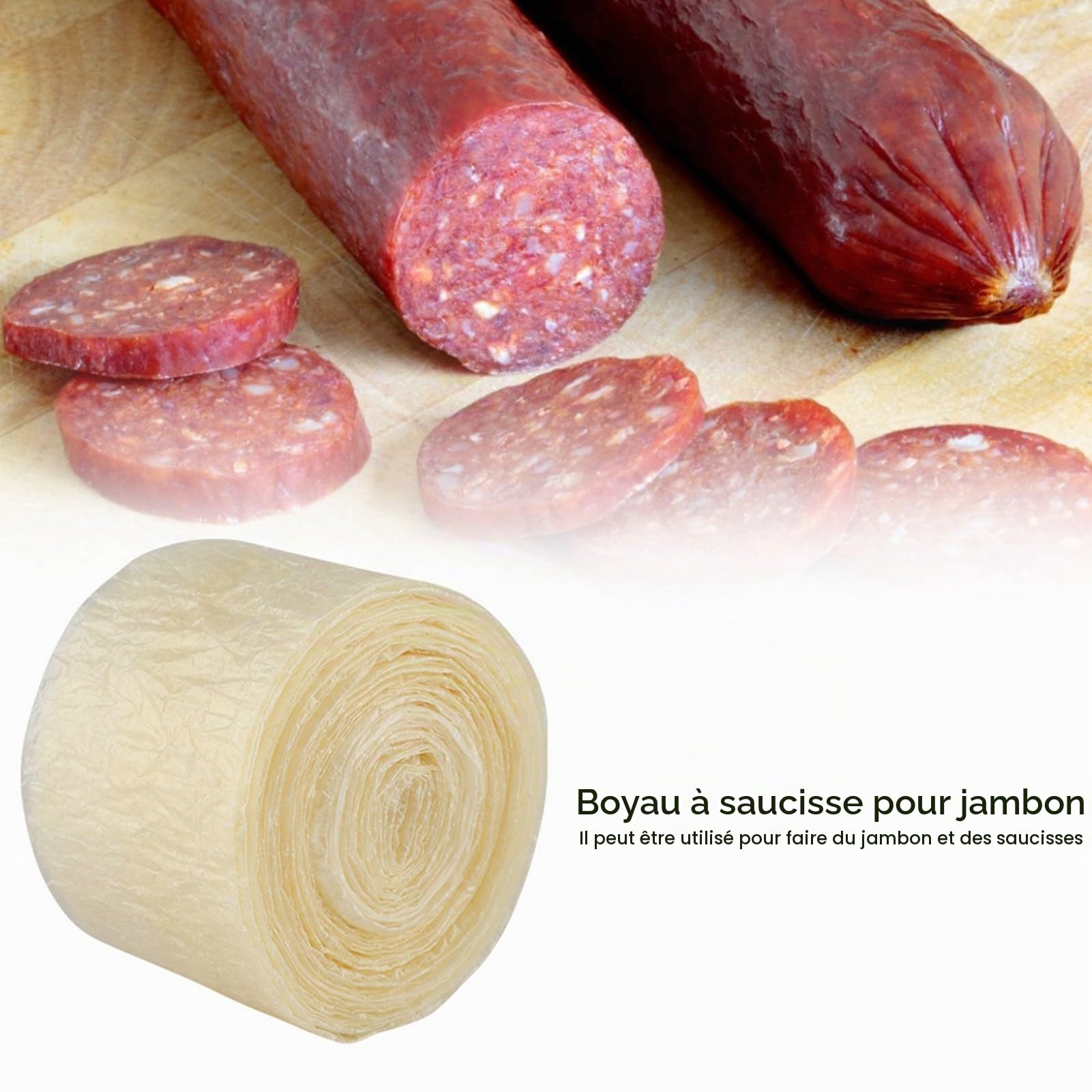 Omabeta Kitchen Utensils & Cooking Tools boyau à saucisse 8 m collagène bovin comestible