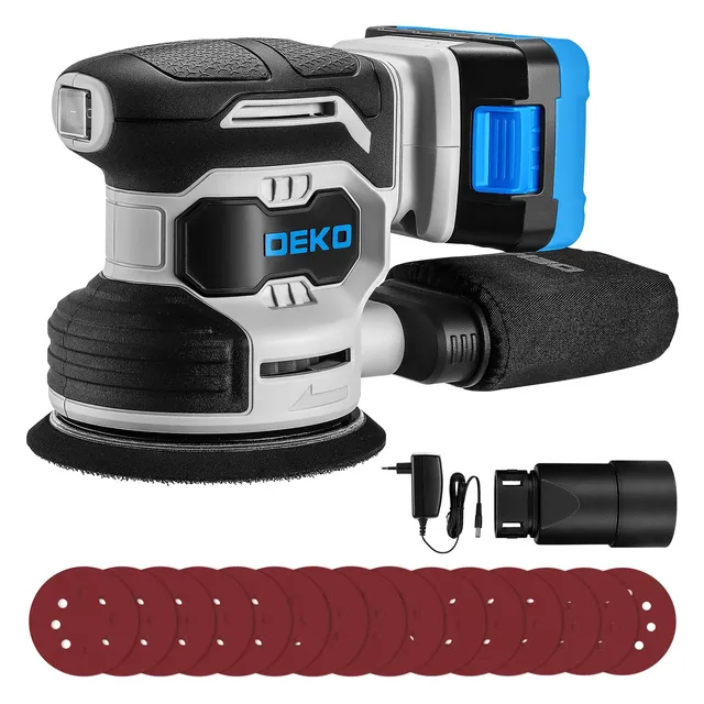 DEKOPRO POWER TOOLS ponceuse excentrique 20 V 125 mm bleue