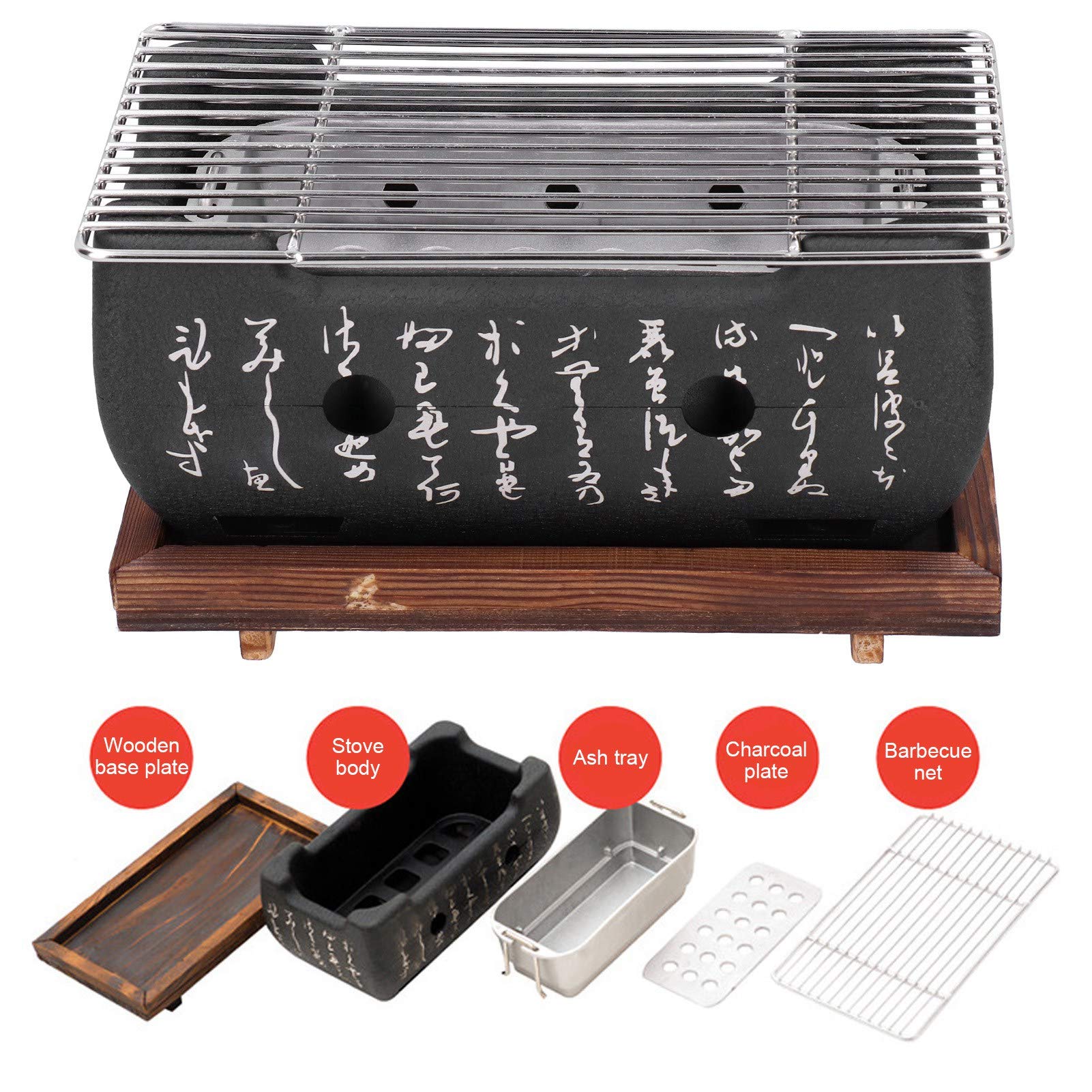 Omabeta Kitchen Appliances barbecue japonais portable au charbon, 13,5 cm, aluminium