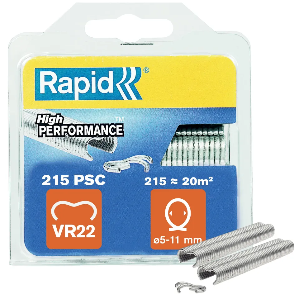 Rapid’os 16 Jardin VR22 agrafes de grillage galvanisées, 215 pièces