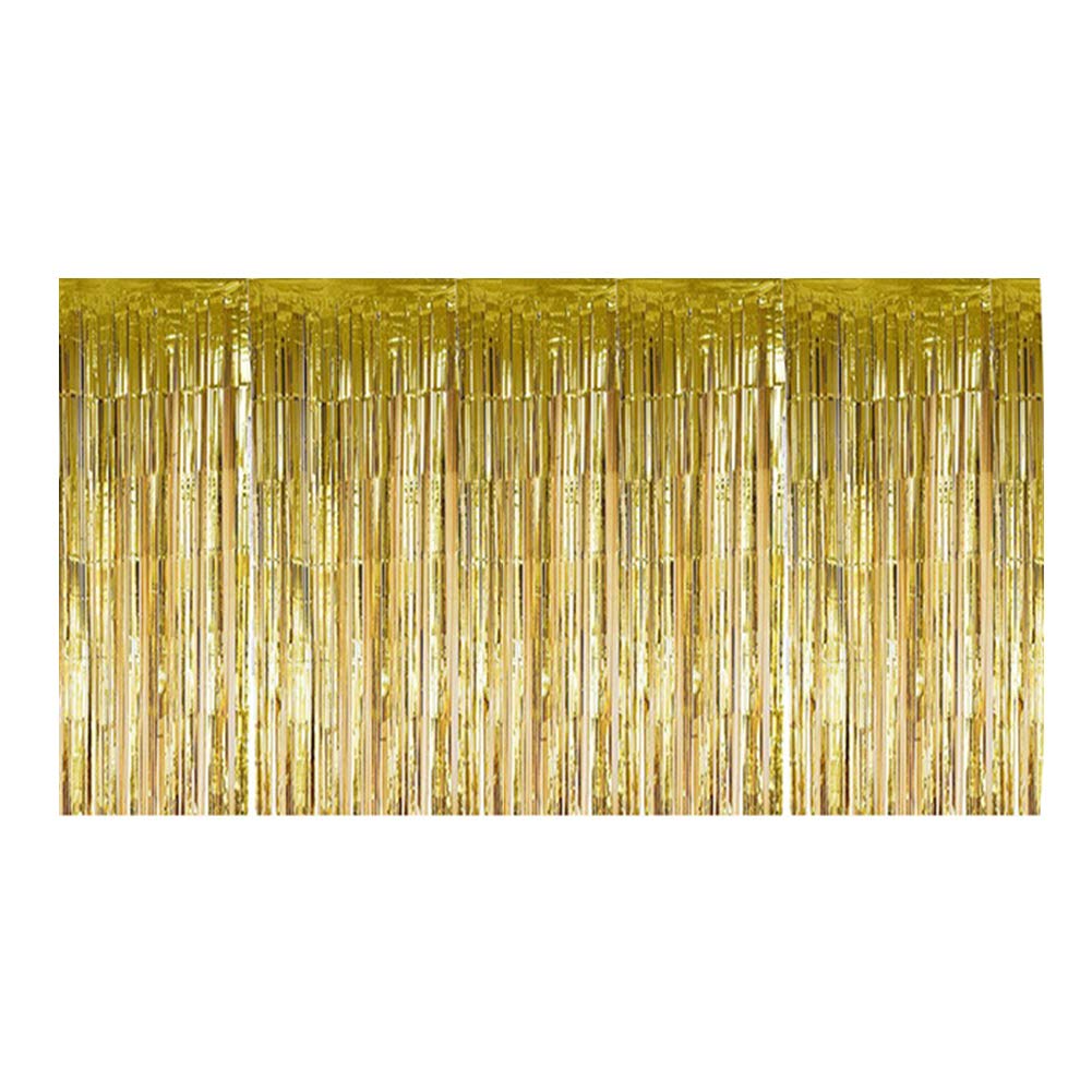 Omabeta Home Décor & Bathroom Décor jupe de table à glands métalliques or 74 × 274 cm