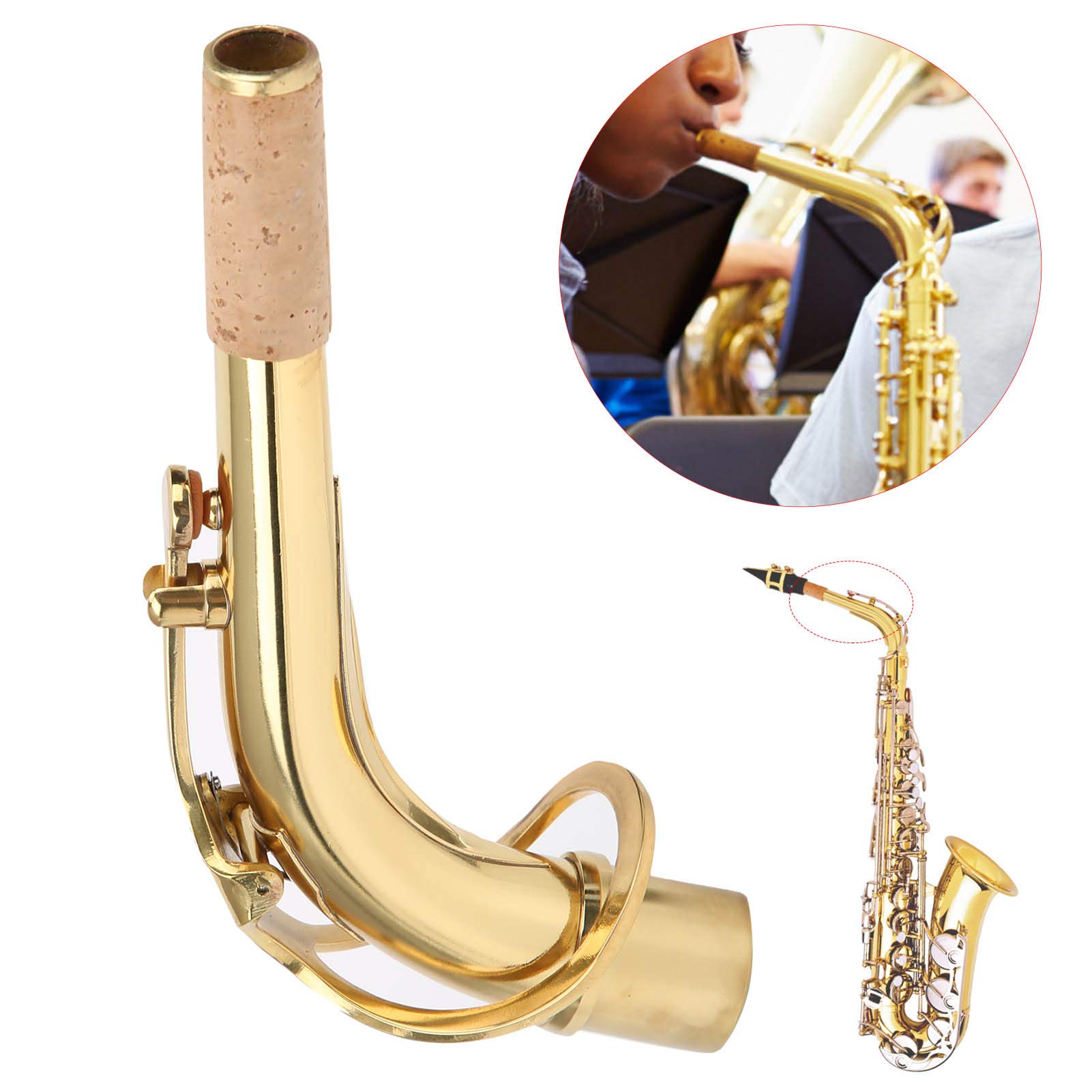 Omabeta Toys & Games Col de saxophone alto en laiton doré