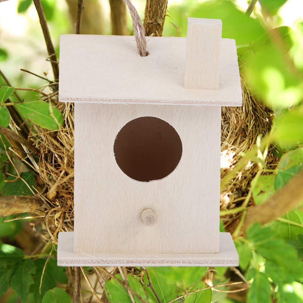 Omabeta Pet Supplies nichoir à oiseaux en bois suspendu lot de 4 pour extérieur