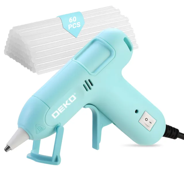 DEKOPRO POWER TOOLS pistolet à colle 20 W bleu 60 bâtons réglable